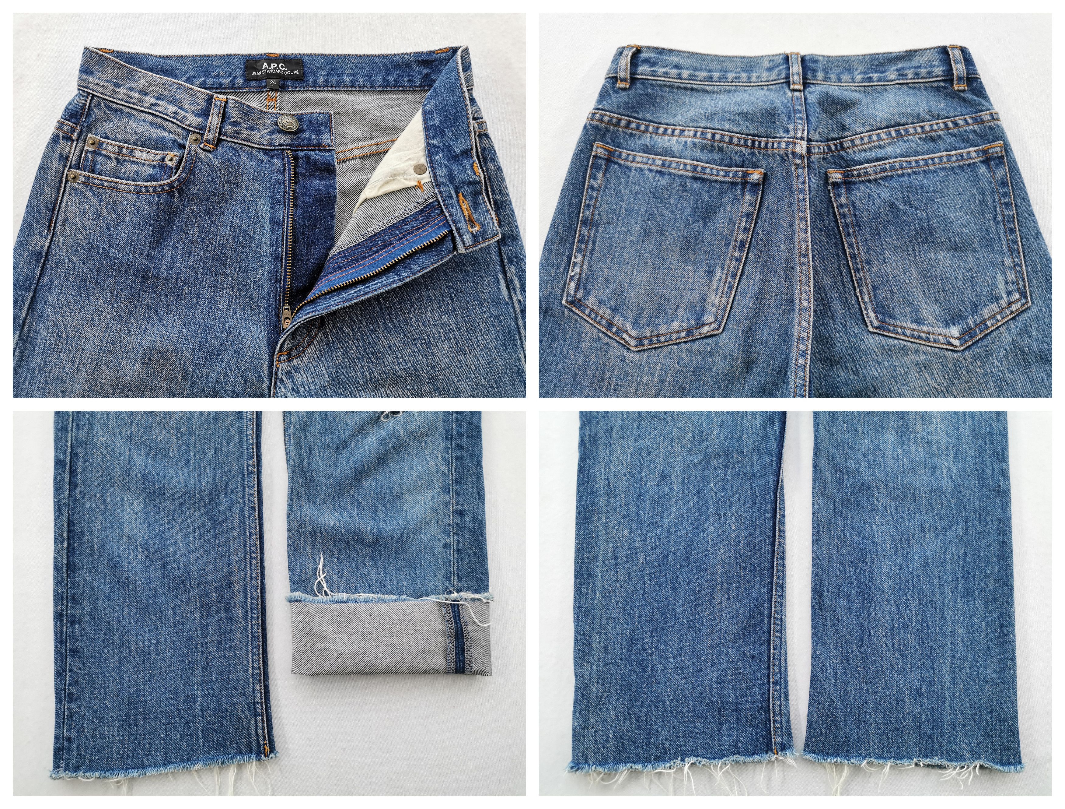 A.P.C. Distressed Vintage Size 24 A.P.C. Cut Off Denim Jeans Size 26" / US 2 / IT 38 - 6 Thumbnail