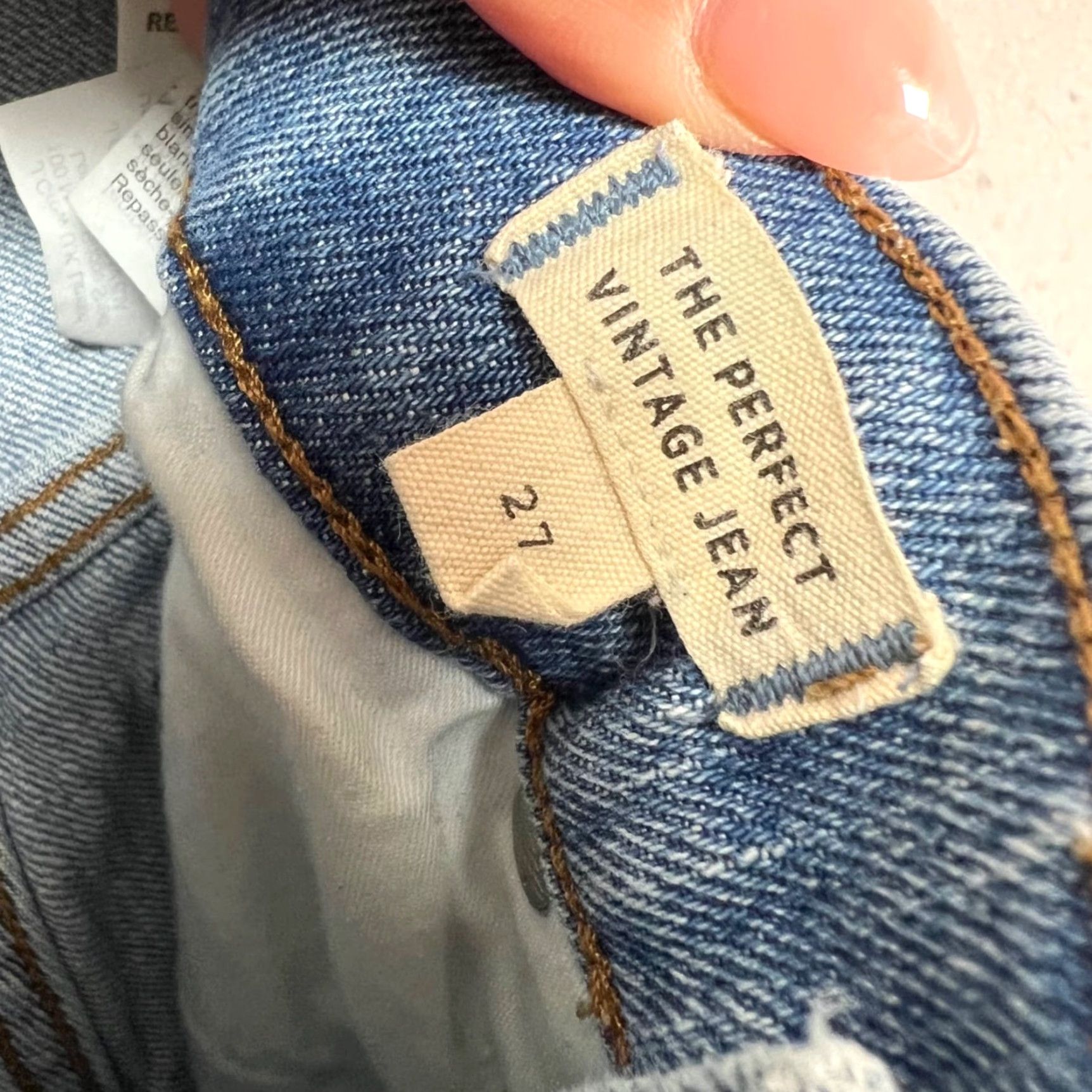 Madewell Madewell Jeans Woman 27 The Perfect Vintage Light Wash High Rise Raw Hem 5-Pocket Denim Straight Sizes Adult Womens Size 27" / US 4 / IT 40 - 4 Thumbnail