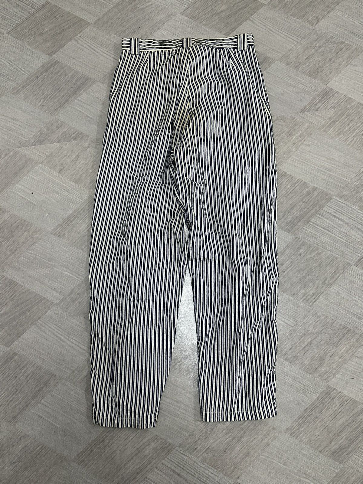 Giorgio Armani Vtg Emporio Armani Vertical Stripe Adjustable String Pant Size US 29 - 22 Thumbnail