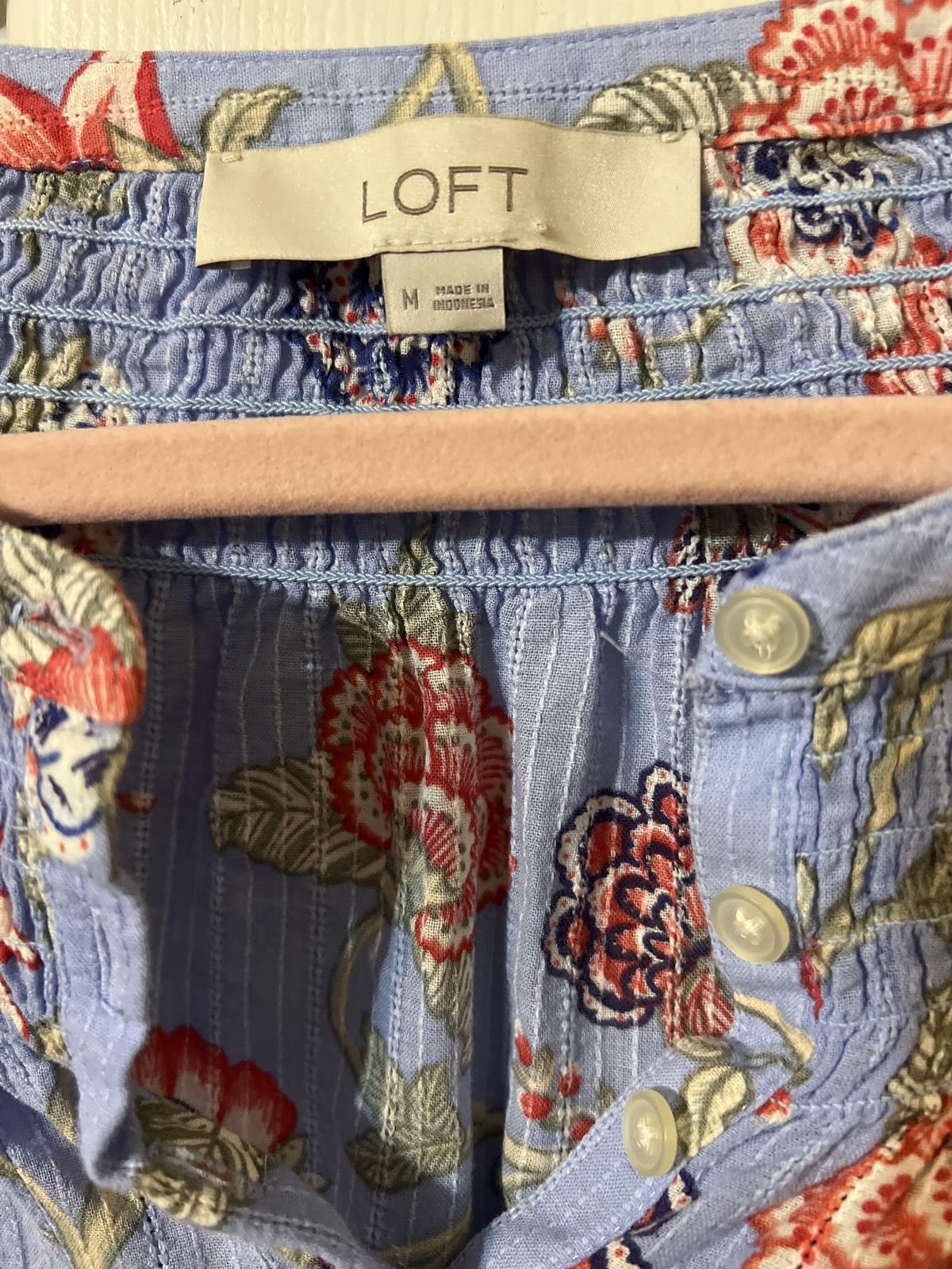 Other LOFT Floral Print Women's Blouse Medium boho Size M / US 6-8 / IT 42-44 - 3 Thumbnail