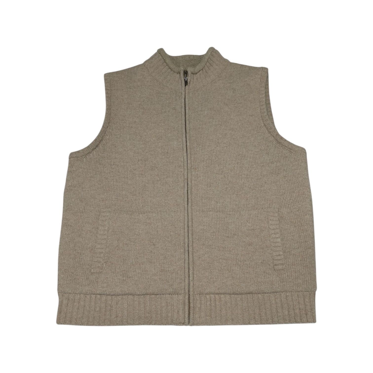 L.L. Bean L.L. Bean Lambs Wool Sherpa Lined Sweater Vest Tan Gorpcore Size US L / EU 52-54 / 3 - 1 Thumbnail
