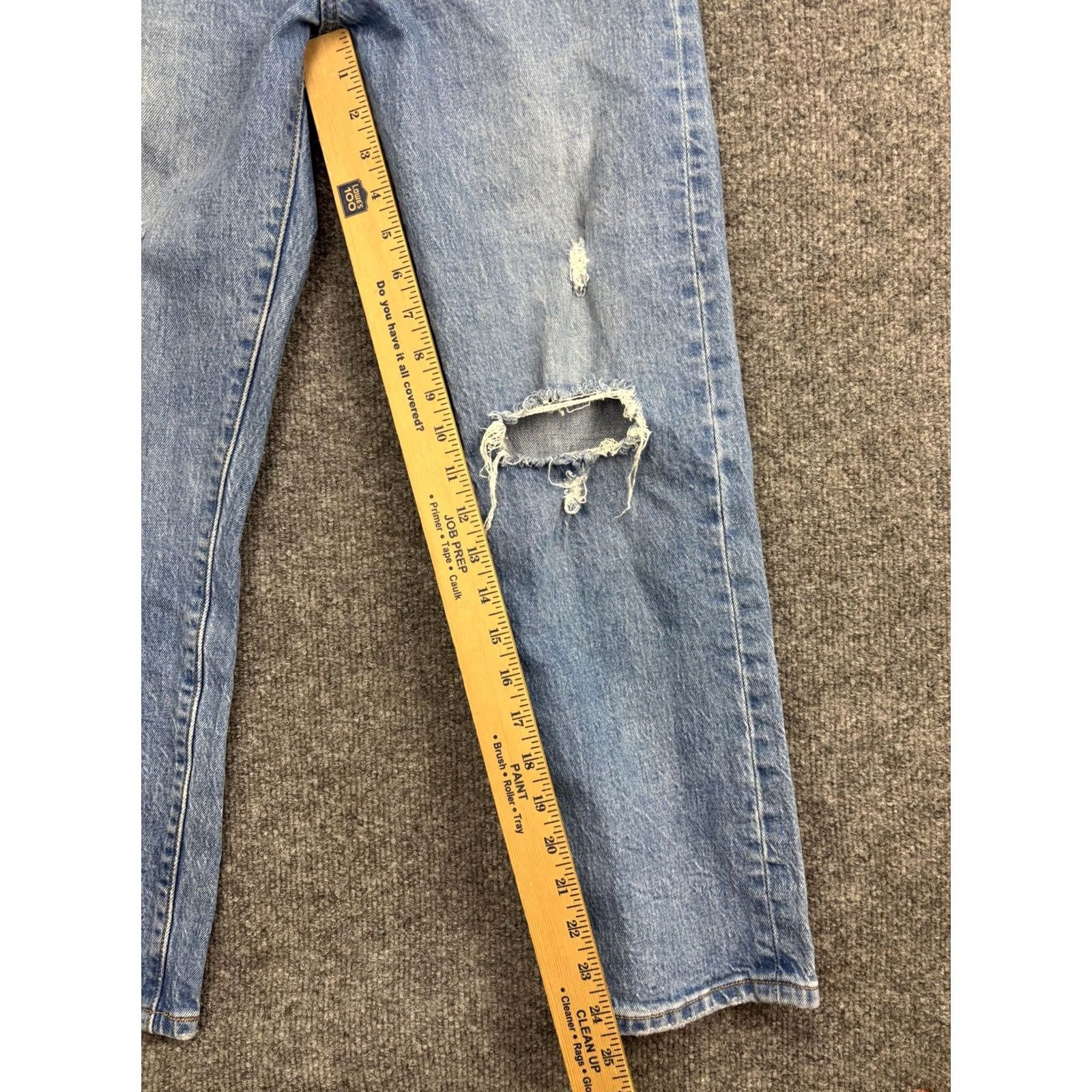 Levi's Levis 501 Straight Jeans Womens W26 L26 Light Wash Blue High Rise Distressed Size 26" / US 2 / IT 38 - 5 Thumbnail