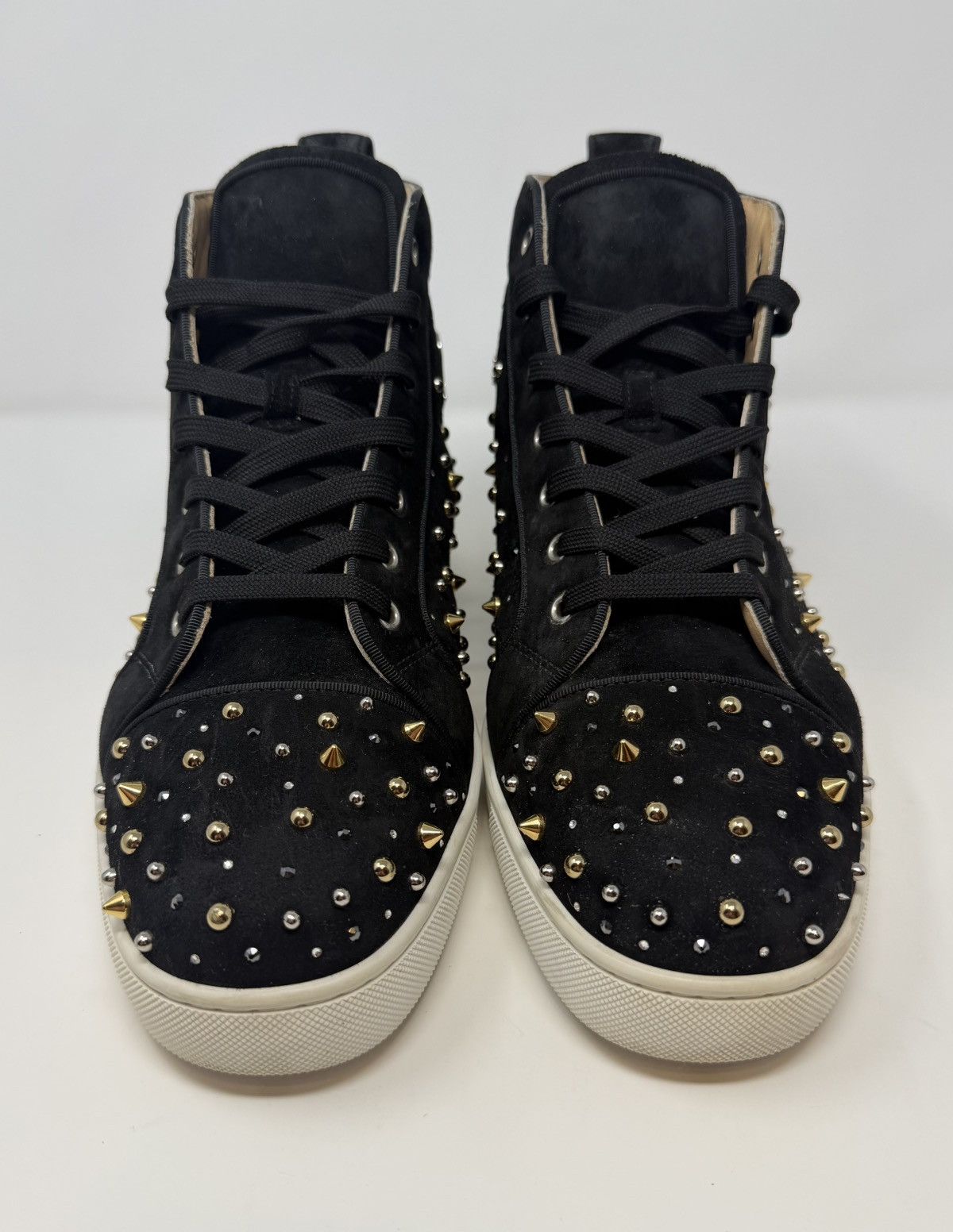 Christian Louboutin Christian Louboutin Louis Orlato Black Suede Spike Sneaker Size US 13 / EU 46 - 2 Thumbnail