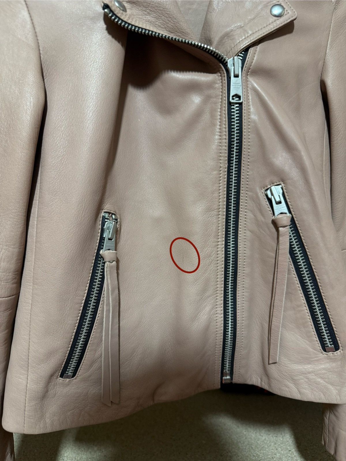 Allsaints × Designer ALL SAINTS DALBY BIKER LAMB BEIGE LEATHER FULL ZIPPER JACKET Size M / US 6-8 / IT 42-44 - 9 Thumbnail