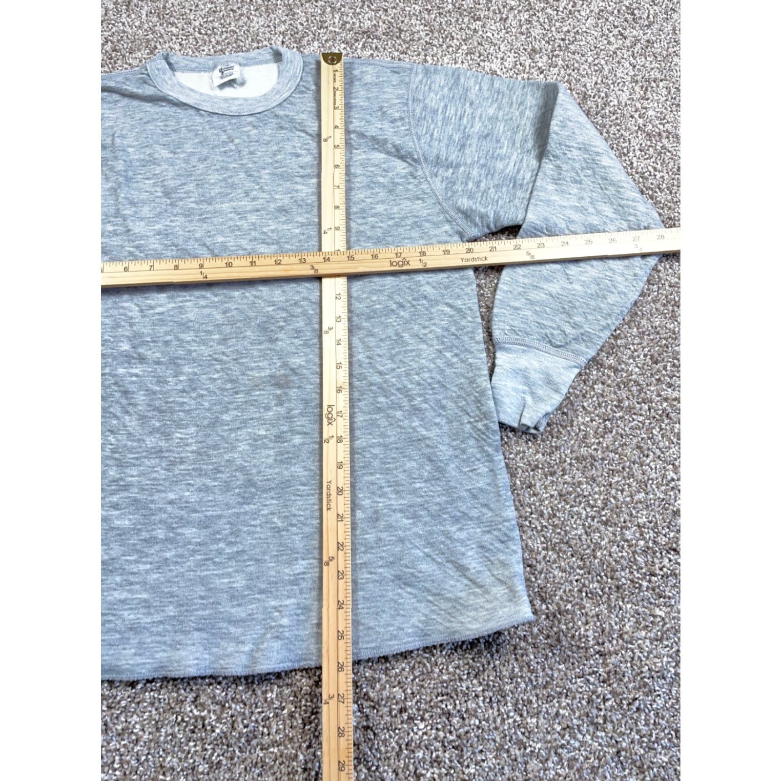 Vintage VTG 80s Two Layer Thermal Shirt Adult Large Heather Gray Polyester Wool Blend Shirt Mens Large Size US L / EU 52-54 / 3 - 6 Thumbnail