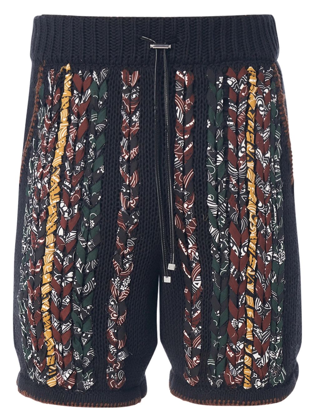 Amiri o1mle0326 Braided Bandana Shorts in Black Size US 32 / EU 48 - 1 Thumbnail