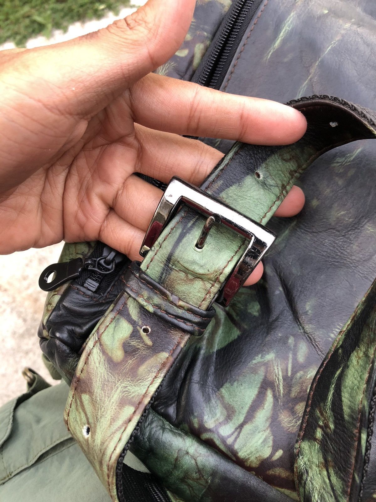 Jean Paul Gaultier VINTAGE JEAN PAUL GAULTIER CAMO STYLE LEATHER BACKPACK Size ONE SIZE - 8 Thumbnail