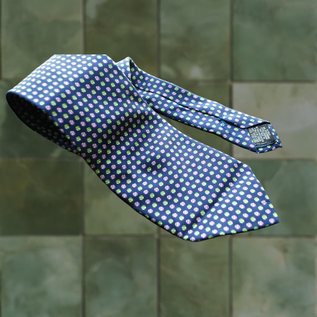 Vintage FRANGI TIE Geometric DOTS 100% Silk Made in ITALY Blue Mens Classic Length 57-60in 150cm Size ONE SIZE - 1 Thumbnail