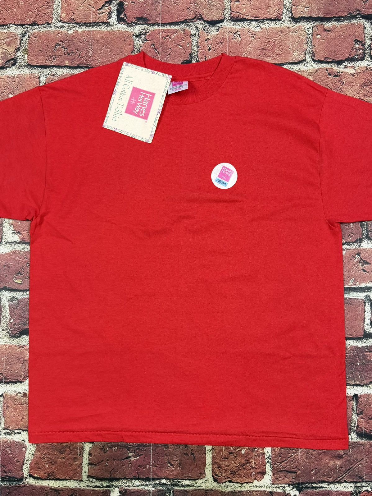 Hanes Vintage Hanes Her Way Blank Red Single Stitch T Shirt NEW Size L / US 10 / IT 46 - 3 Thumbnail
