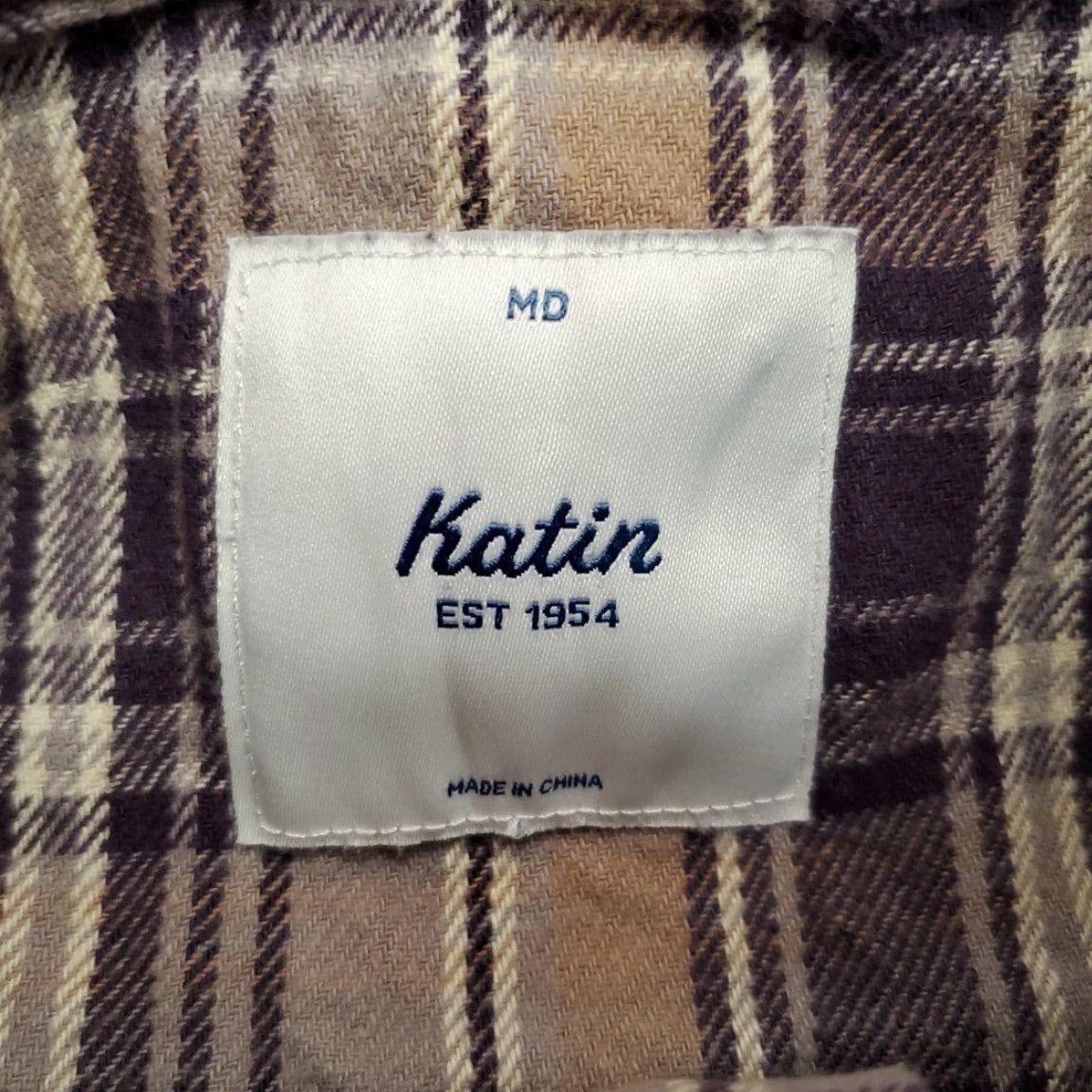 Katin VINTAGE Katin Shirt Mens M Purple Plaid Twill Flannel Long Sleeve 100% Cotton Outdoors Size US M / EU 48-50 / 2 - 4 Thumbnail