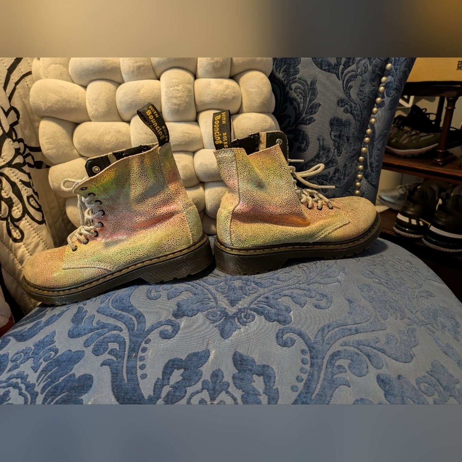 Dr. Martens Dr Martens Rainbow Holographic Lace Up Boots Size 5/EU 36 Size US 5 / IT 35 - 4 Thumbnail