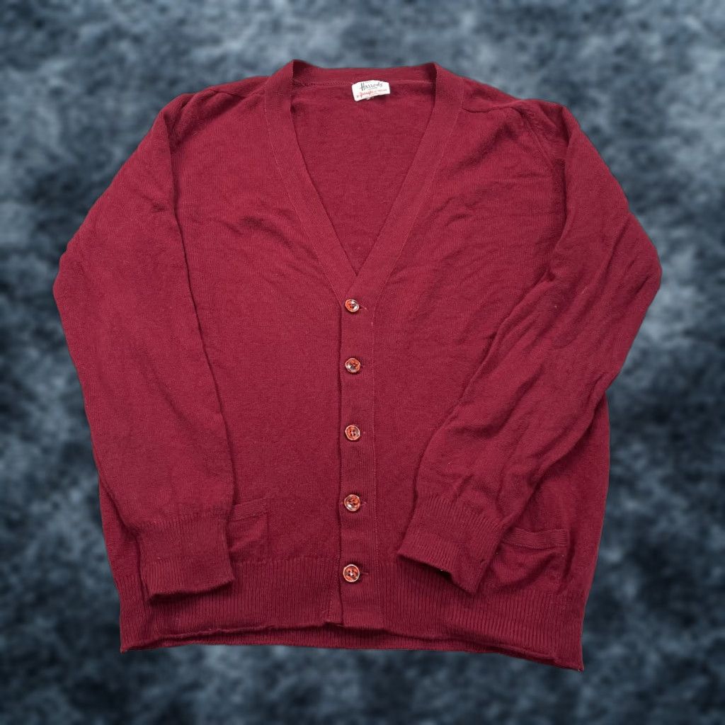 Vintage VINTAGE Pringle Mens Cardigan Sweater L Red Wool Knit Button Pockets Size US L / EU 52-54 / 3 - 1 Thumbnail