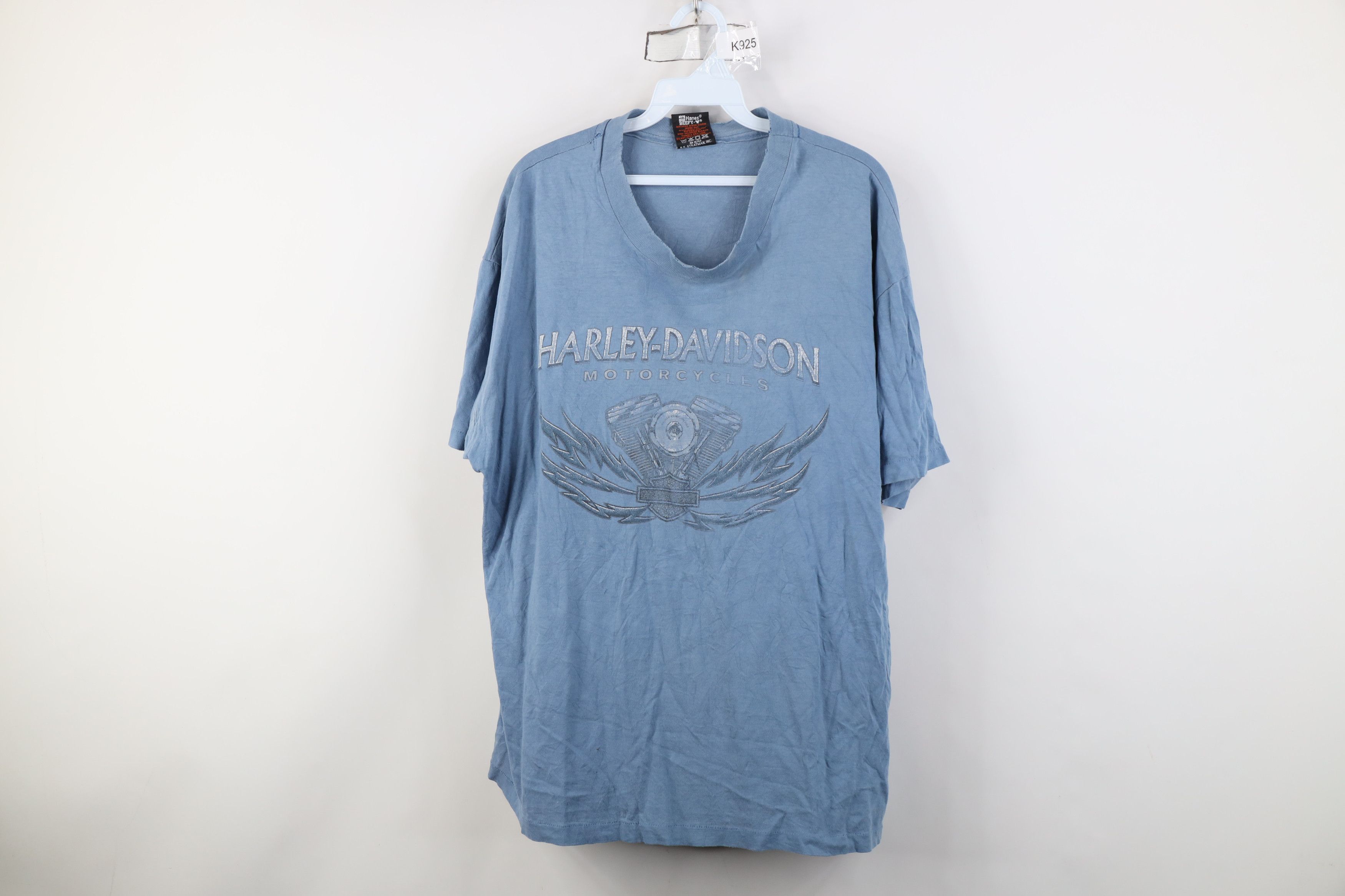 Harley Davidson Vintage 90s Harley Davidson Eagle Tribal T-Shirt Blue USA Size US XL / EU 56 / 4 - 1 Thumbnail
