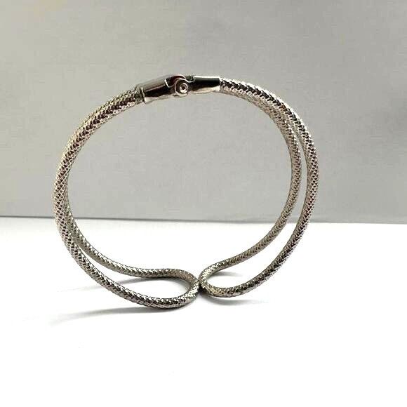 Other Silver-Tone Double Strand Metal Bracelet With Secure Clasp & Size ONE SIZE - 1 Thumbnail