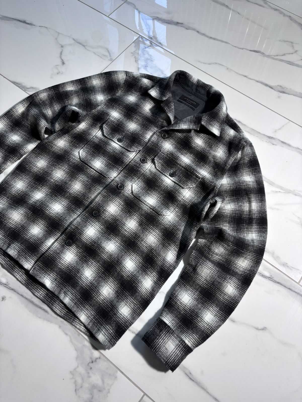 Allsaints Allsaints Plaid Wool Over Shirts Jacket Cargo Pocket S-M Size US S / EU 44-46 / 1 - 2 Thumbnail