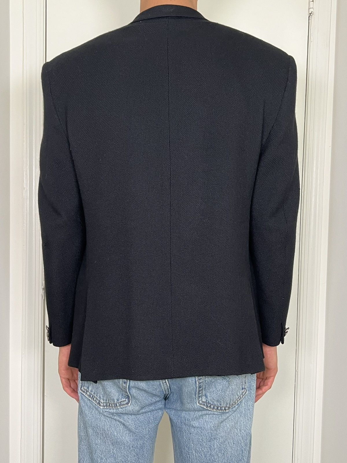 Valentino Woven Black Valentino Blazer Size 42R - 4 Thumbnail