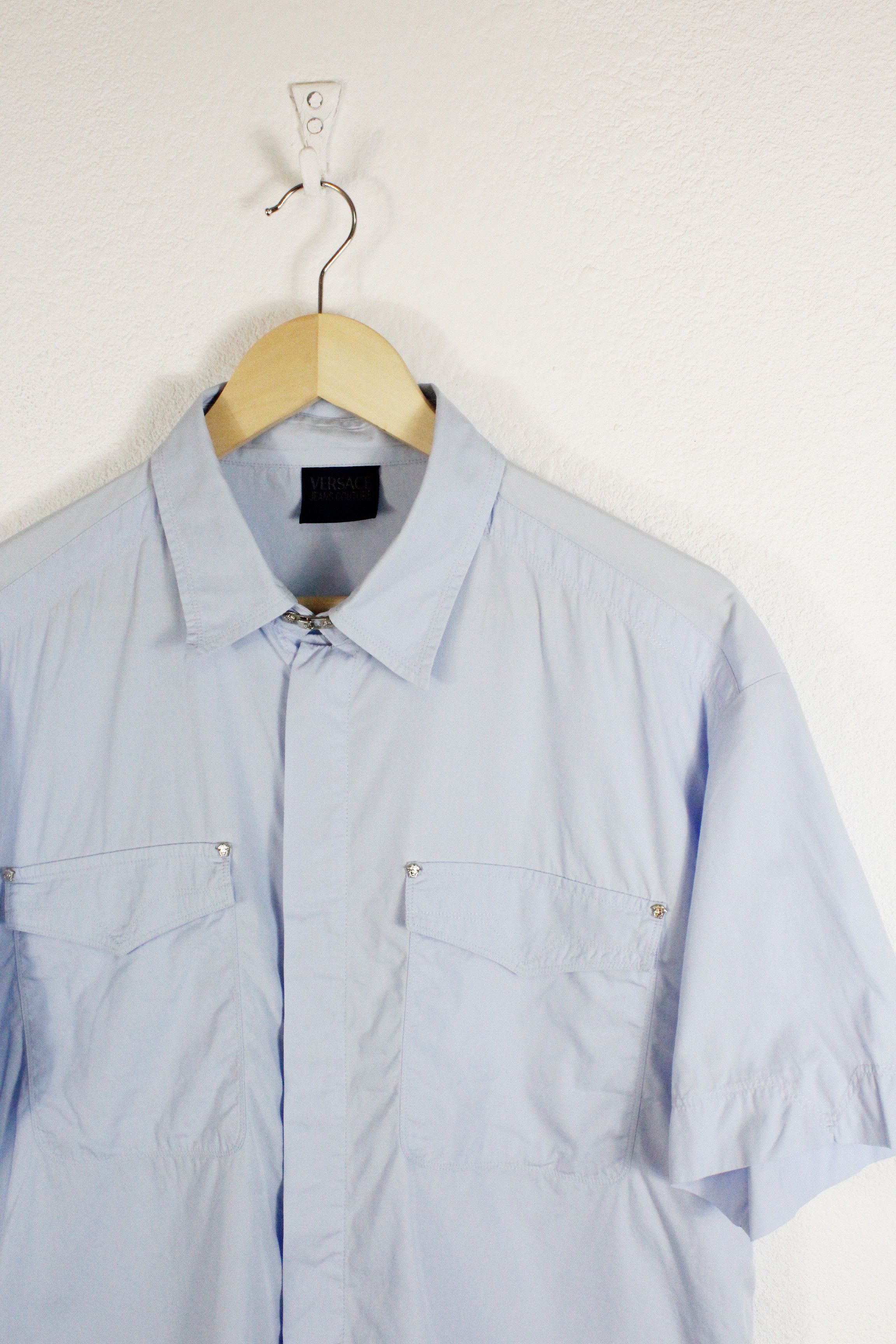 Versace Jeans Couture Versace Jeans Couture Medusa Logo Pins Blue Shirt XL Size US XL / EU 56 / 4 - 2 Thumbnail