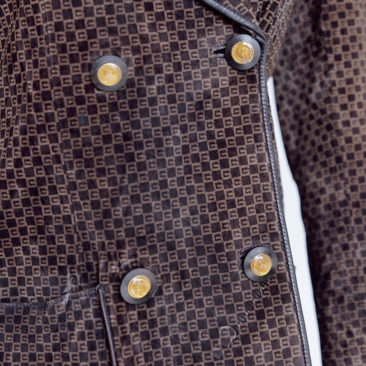 Gucci Ultra Rare Archive 70s Gucci Monogram Suede Leather Jacket Size US S / EU 44-46 / 1 - 7 Thumbnail