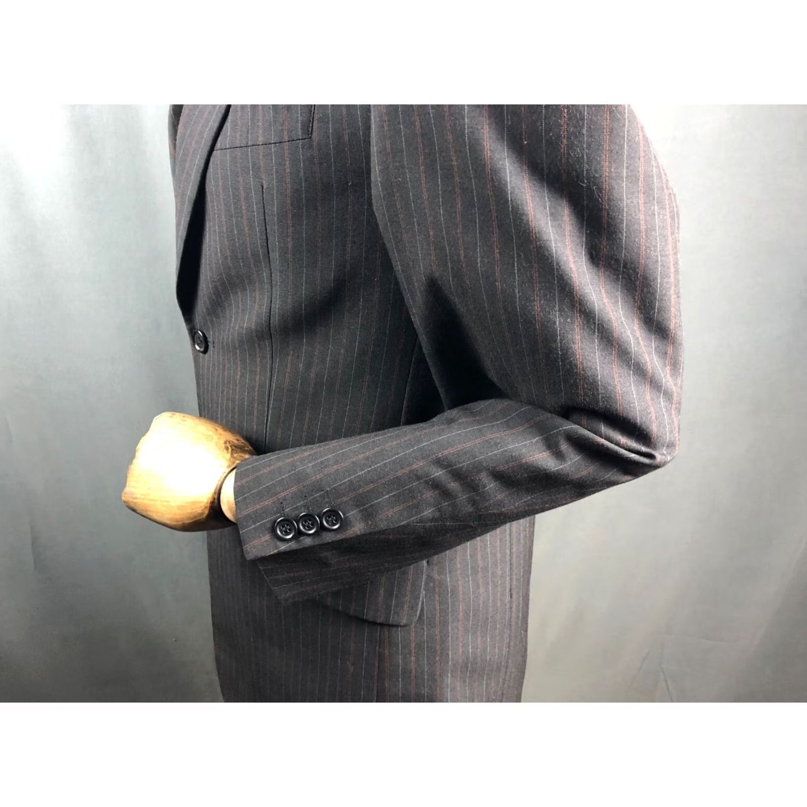 Suitsupply Suitsupply Blazer Wool Men Black Striped Size 44L - 7 Thumbnail