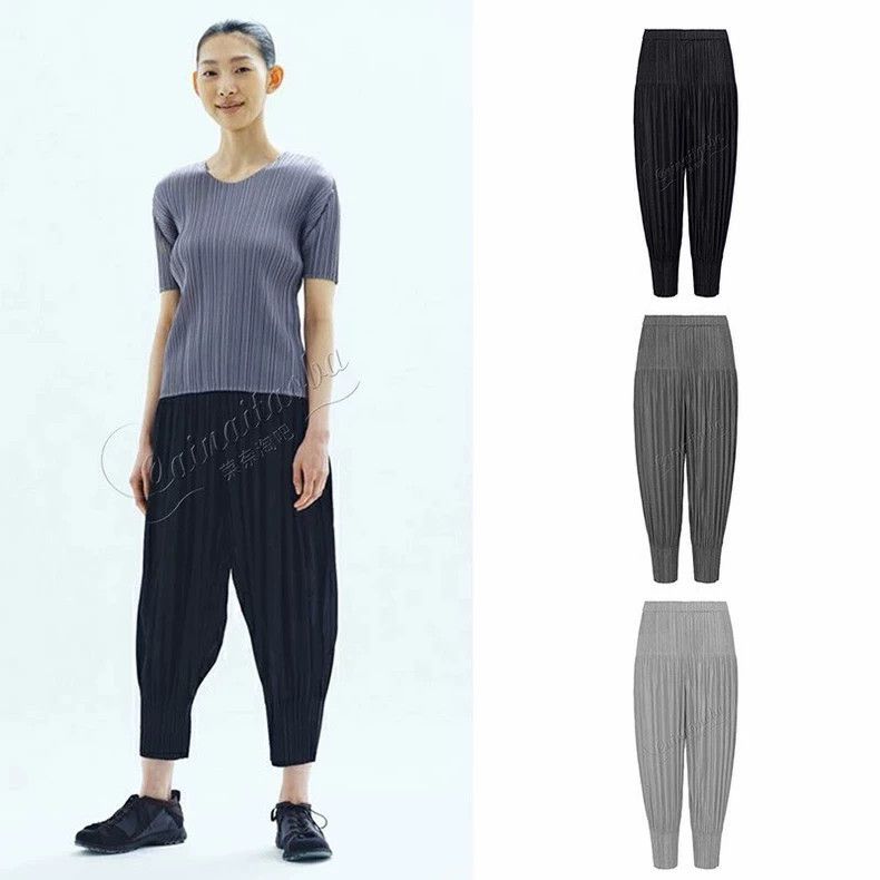 Other Issey Miyake size:1 Grey classic pleated puff casual pants Size 32" / US 10 / IT 46 - 8 Thumbnail