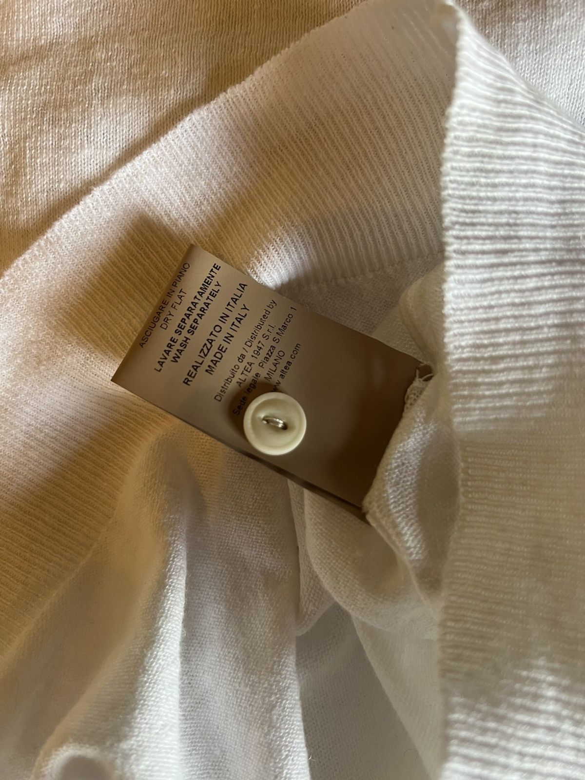 Altea Altea linen Polo with Button in white Size US L / EU 52-54 / 3 - 11 Thumbnail