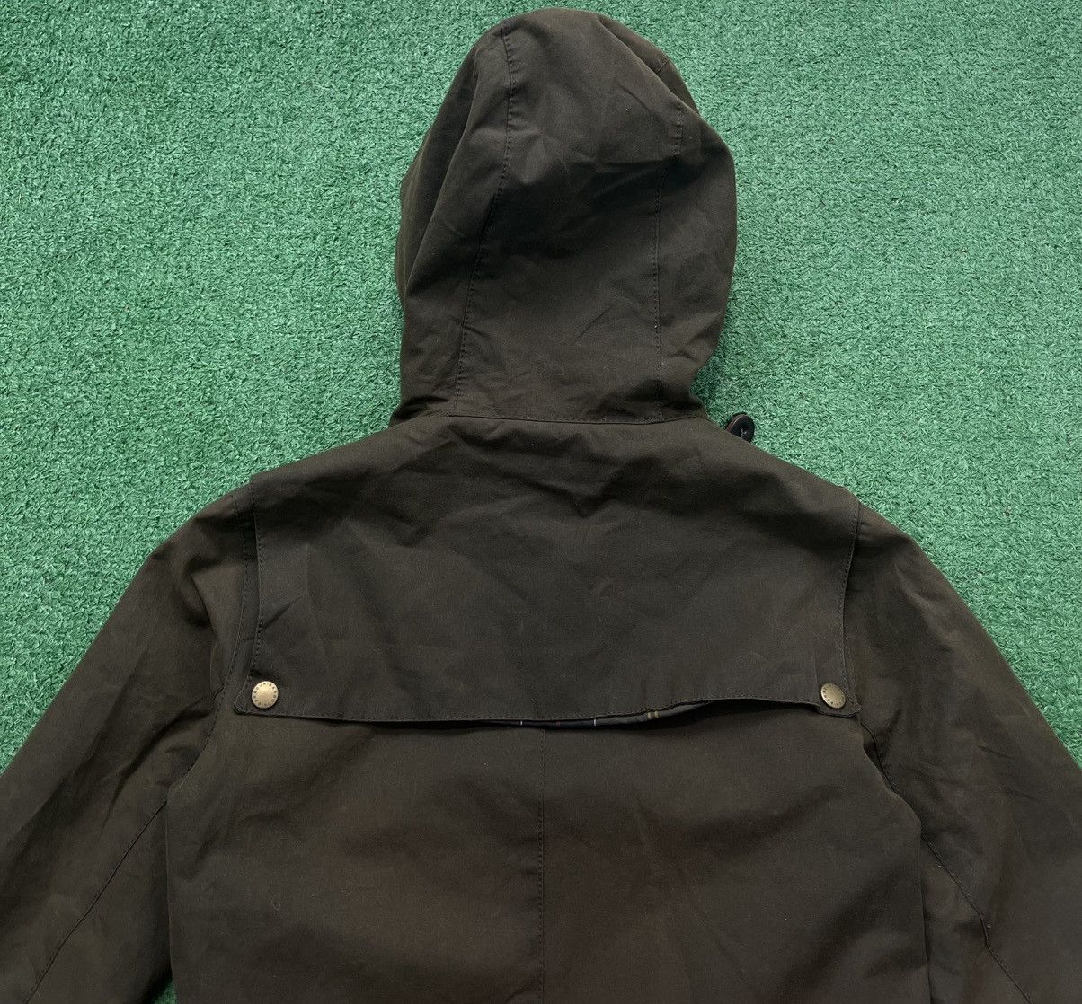 Barbour × Vintage Barbour Wax Parka Jacket Women Tartan Khaki Brown Size S / US 4 / IT 40 - 7 Thumbnail