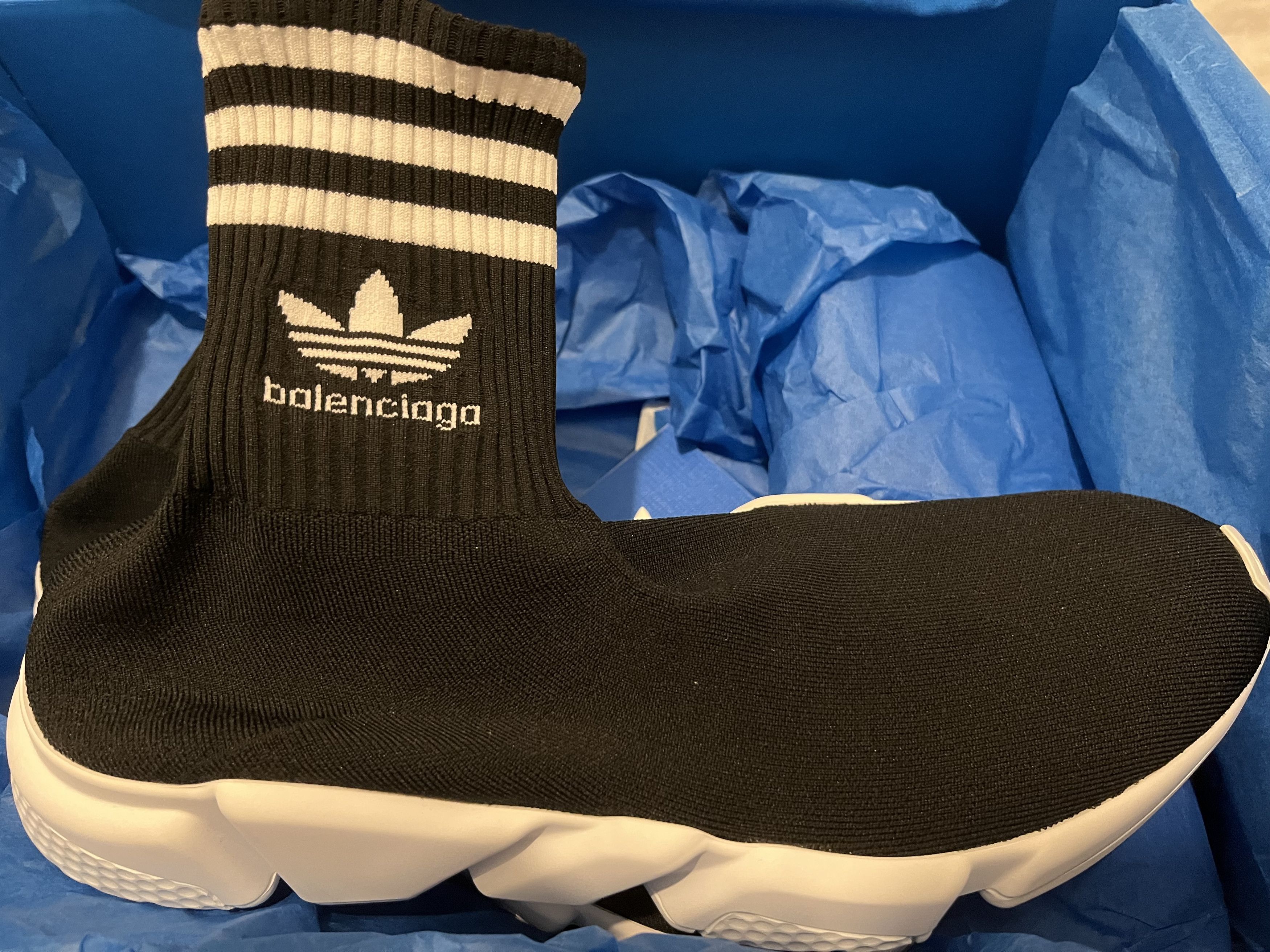 Adidas × Balenciaga Balenciaga X Adidas Speed Black & White Size US 9.5 / EU 42-43 - 5 Thumbnail