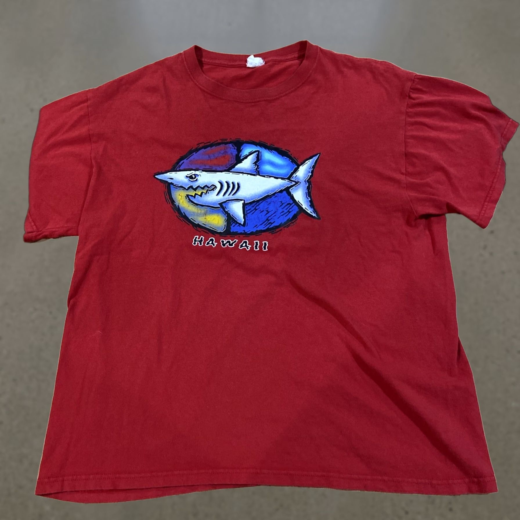 Fruit Of The Loom VINTAGE Y2K Shirt Men L Red Hawaii SHARKS Retro Skate Nike Shirt Size US L / EU 52-54 / 3 - 1 Thumbnail