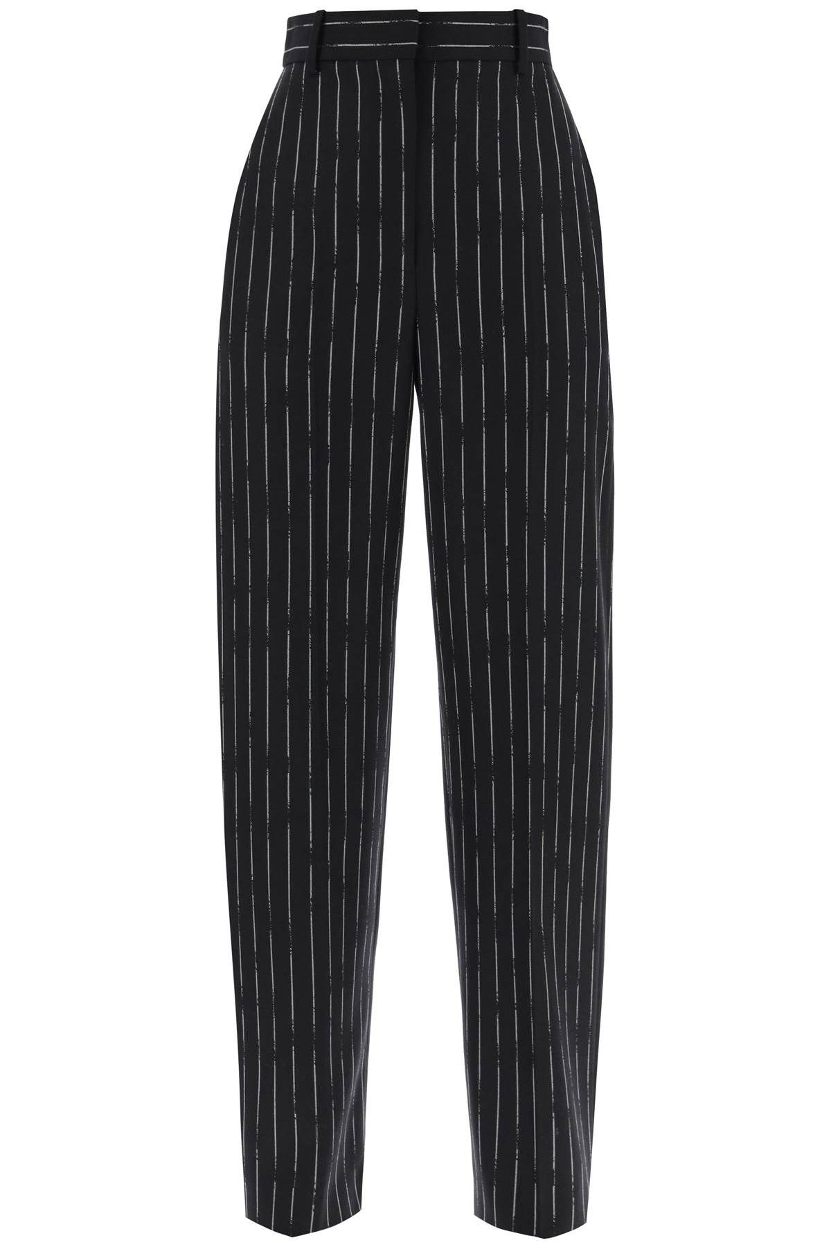 Alexander McQueen ALEXANDER MCQUEEN Broken Pinstripe Trousers Size 26" / US 2 / IT 38 - 1 Thumbnail