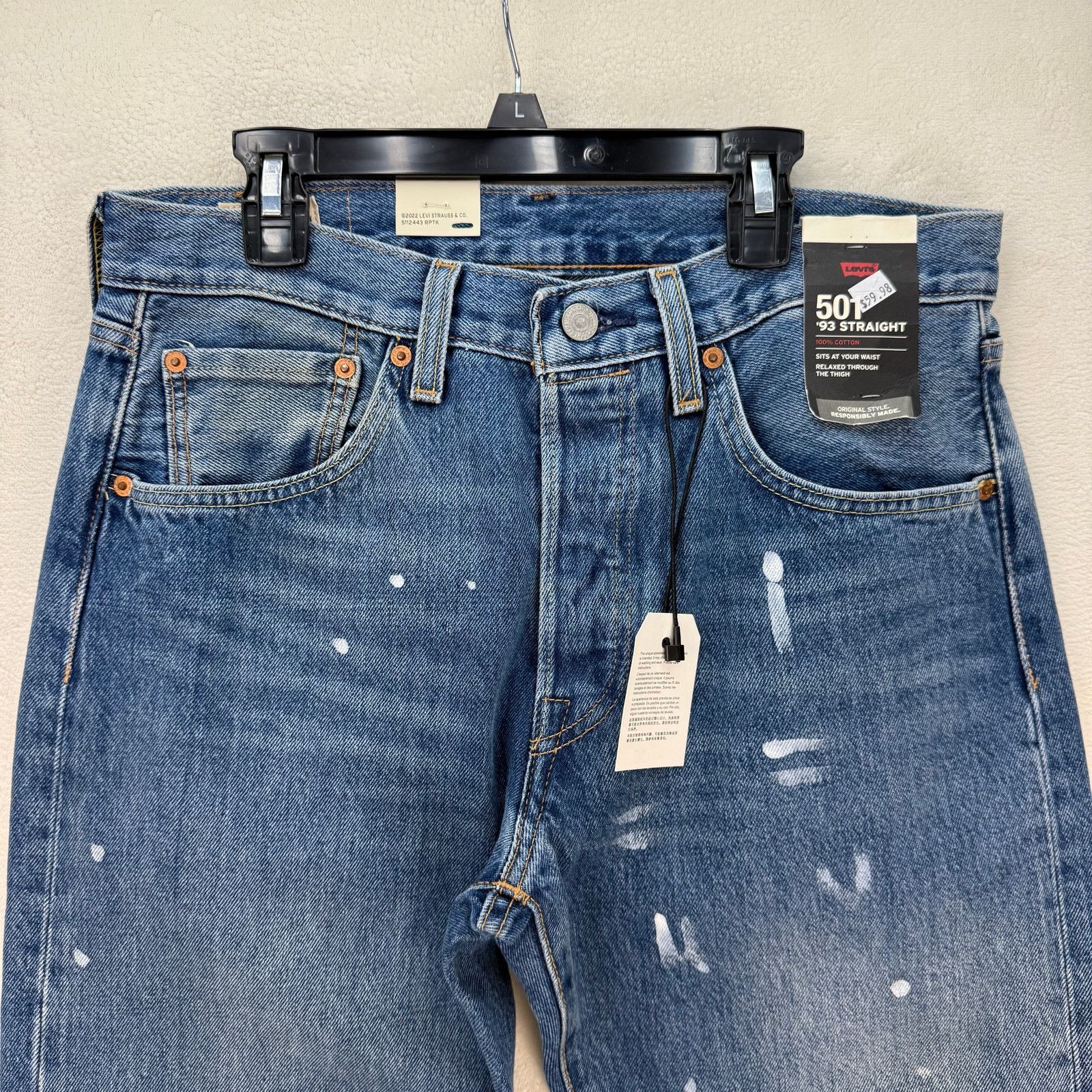 Levi's LEVI'S 501 '93 STYLE MEN'S 31X32 PAINT SPLATTERED Size US 31 - 2 Thumbnail