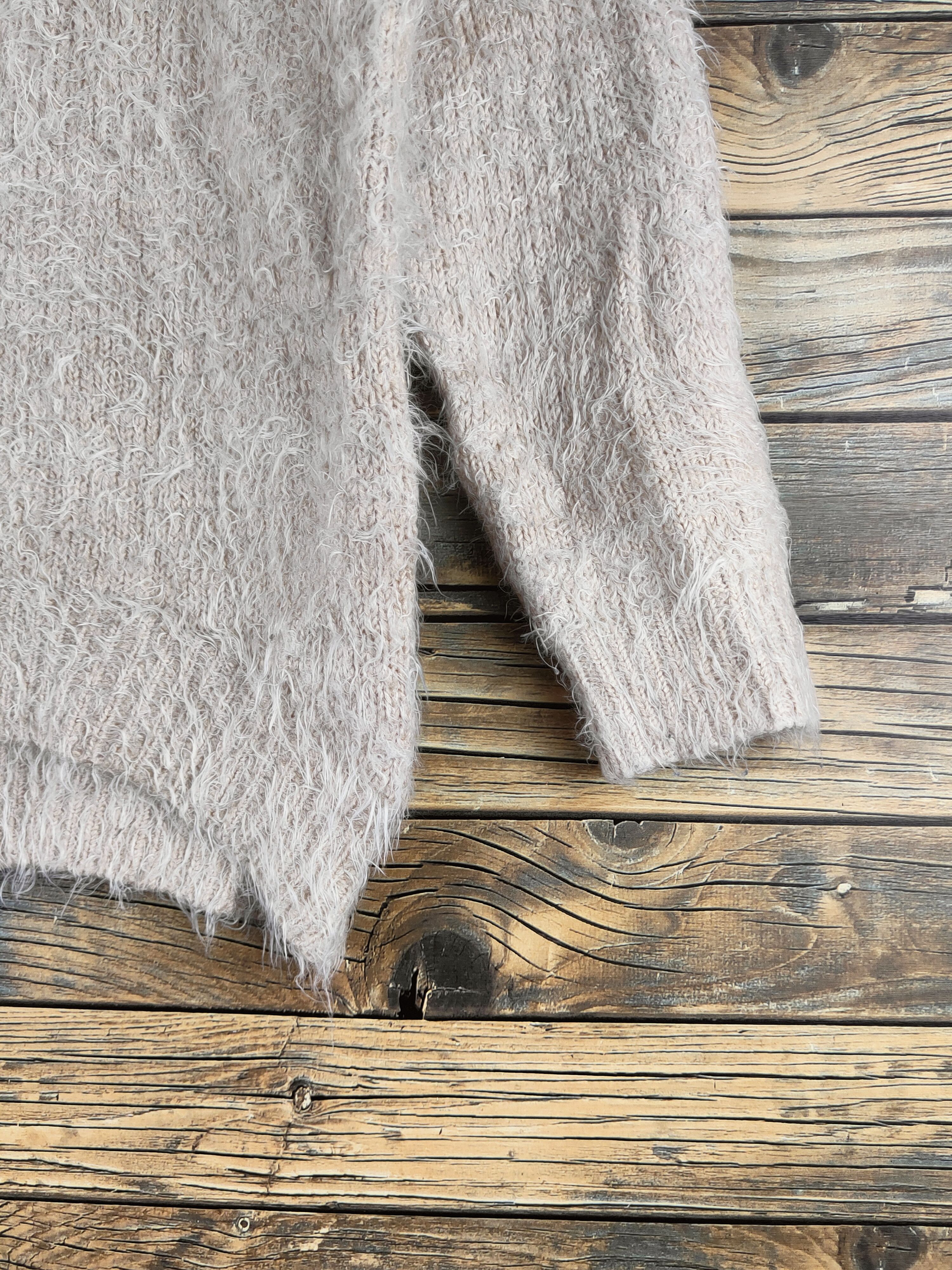 Japanese Brand DL One Way Light Peach Fur Mohair Knitwear #46-462 Size M / US 6-8 / IT 42-44 - 6 Thumbnail