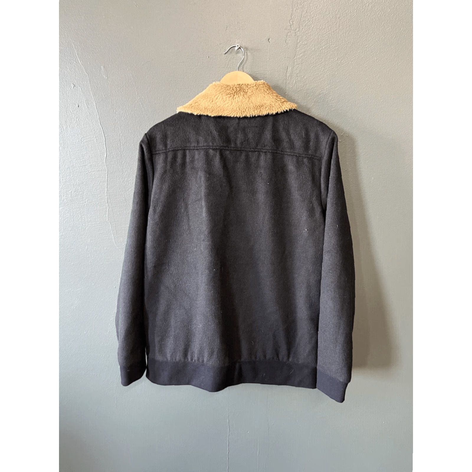 Vintage Open Edit Jacket Mens Full Zip Wool Black L Size US L / EU 52-54 / 3 - 2 Thumbnail