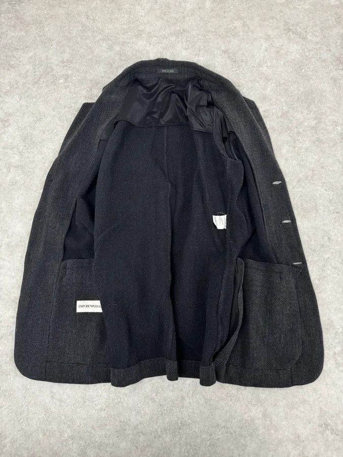 Emporio Armani FW2004 Emporio Armani Black Grey Wool Blazer Suit Jacket Size 42R - 7 Thumbnail