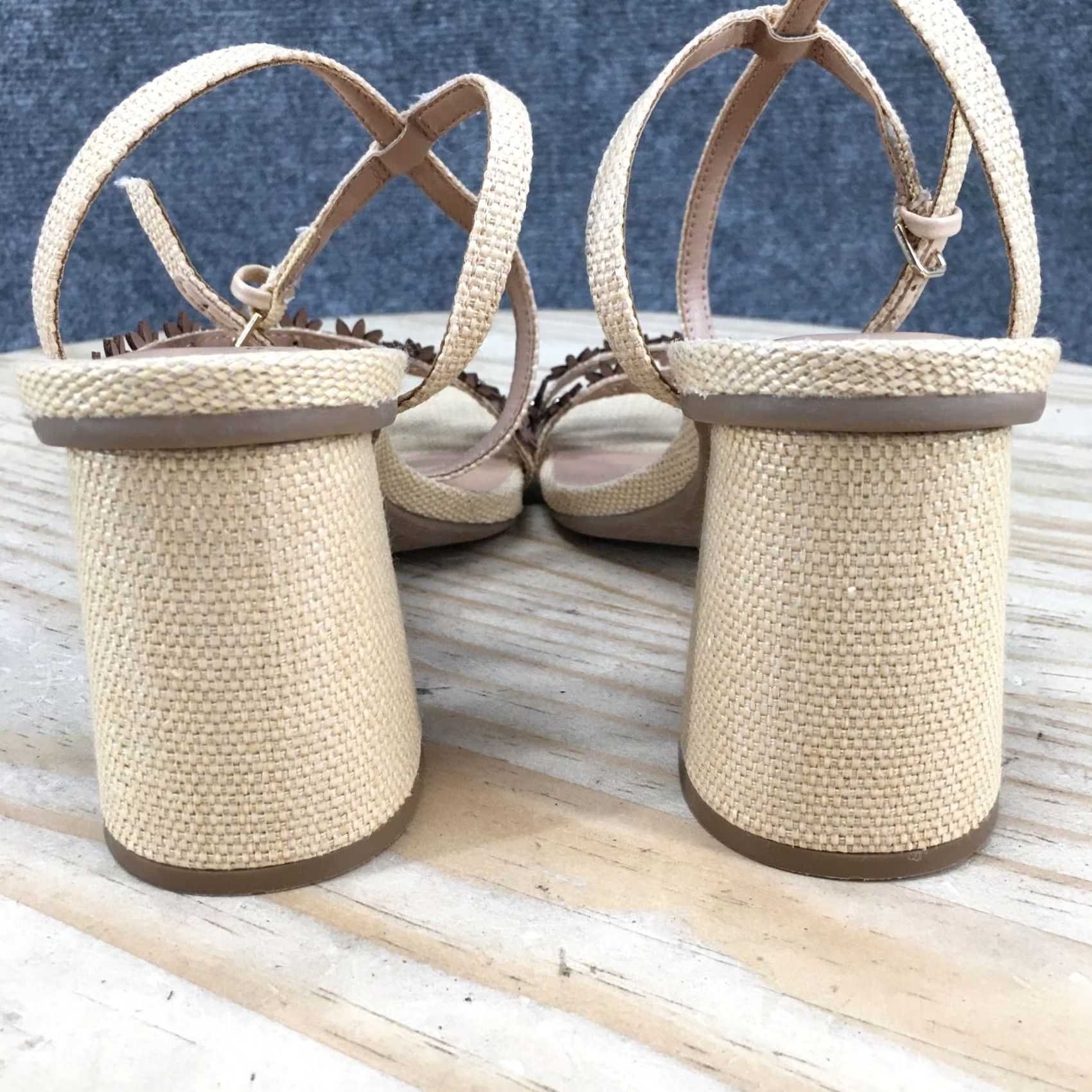 Vintage A New Day Sandals Womens 7.5 Strappy Ankle Strap Block High Heels Beige NEW Size US 8 / IT 38 - 6 Thumbnail