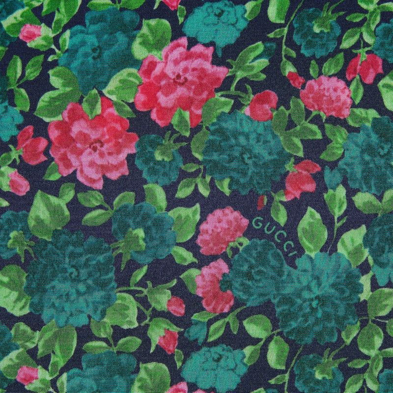 Gucci oc11z1125 Floral Print Silk Evening Dress in Multicolor Size S / US 4 / IT 40 - 4 Thumbnail