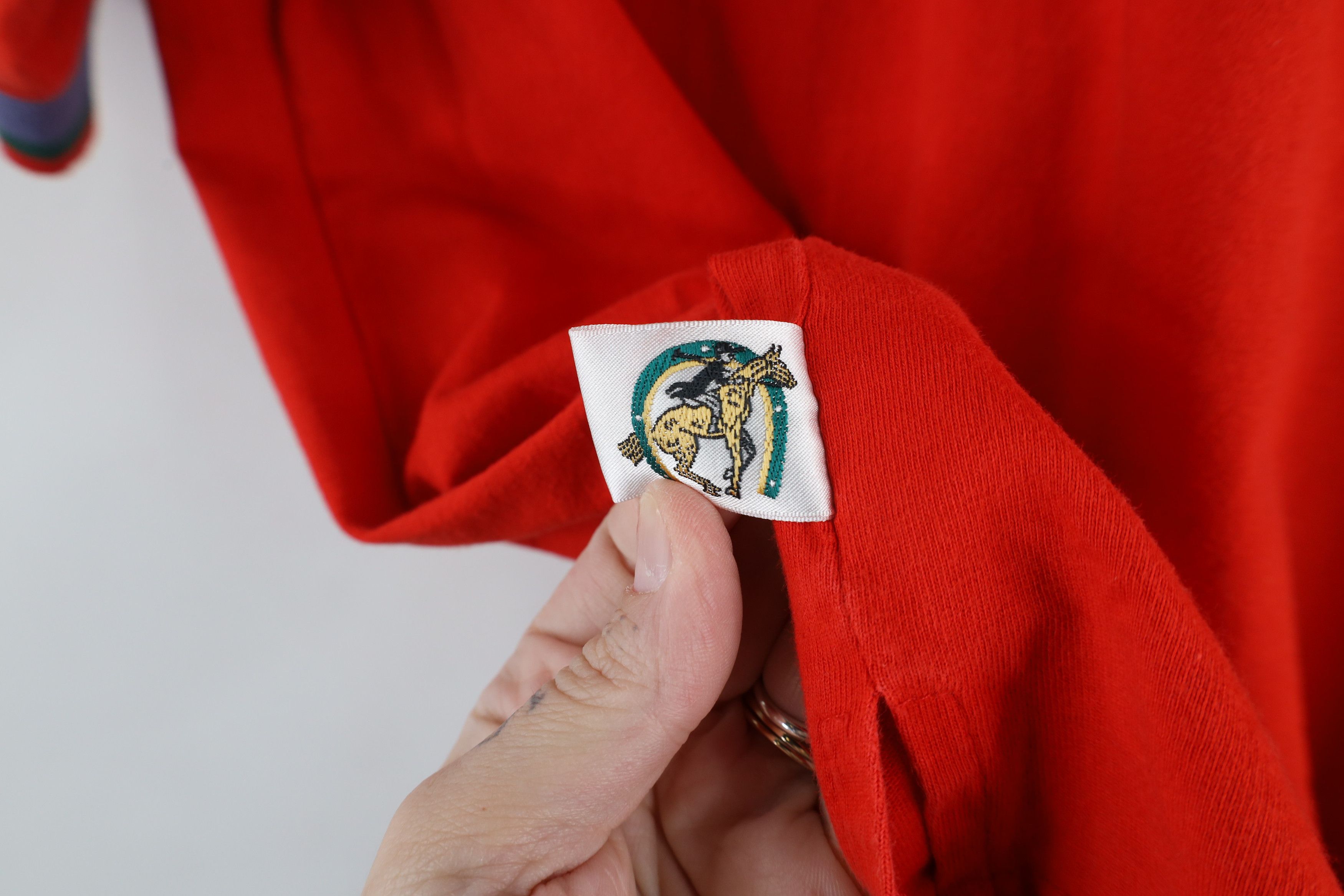 Vintage Vintage 90s Streetwear Out Horse Ringer T-Shirt Red USA Size US S / EU 44-46 / 1 - 6 Thumbnail