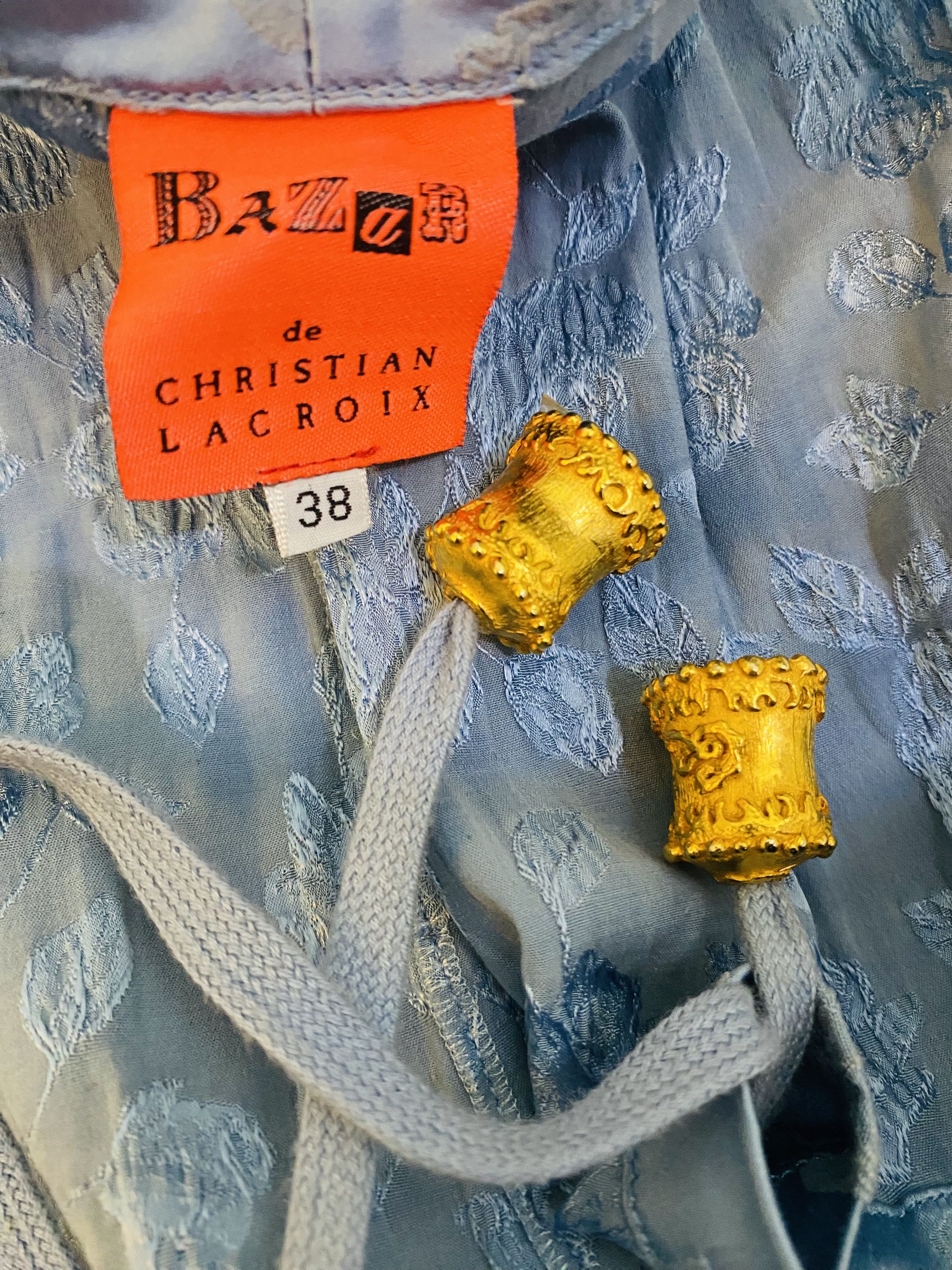 Christian Lacroix Christian Lacroix Corset Top – Blue Jacquard Gold Bustier Size S / US 4 / IT 40 - 8 Thumbnail