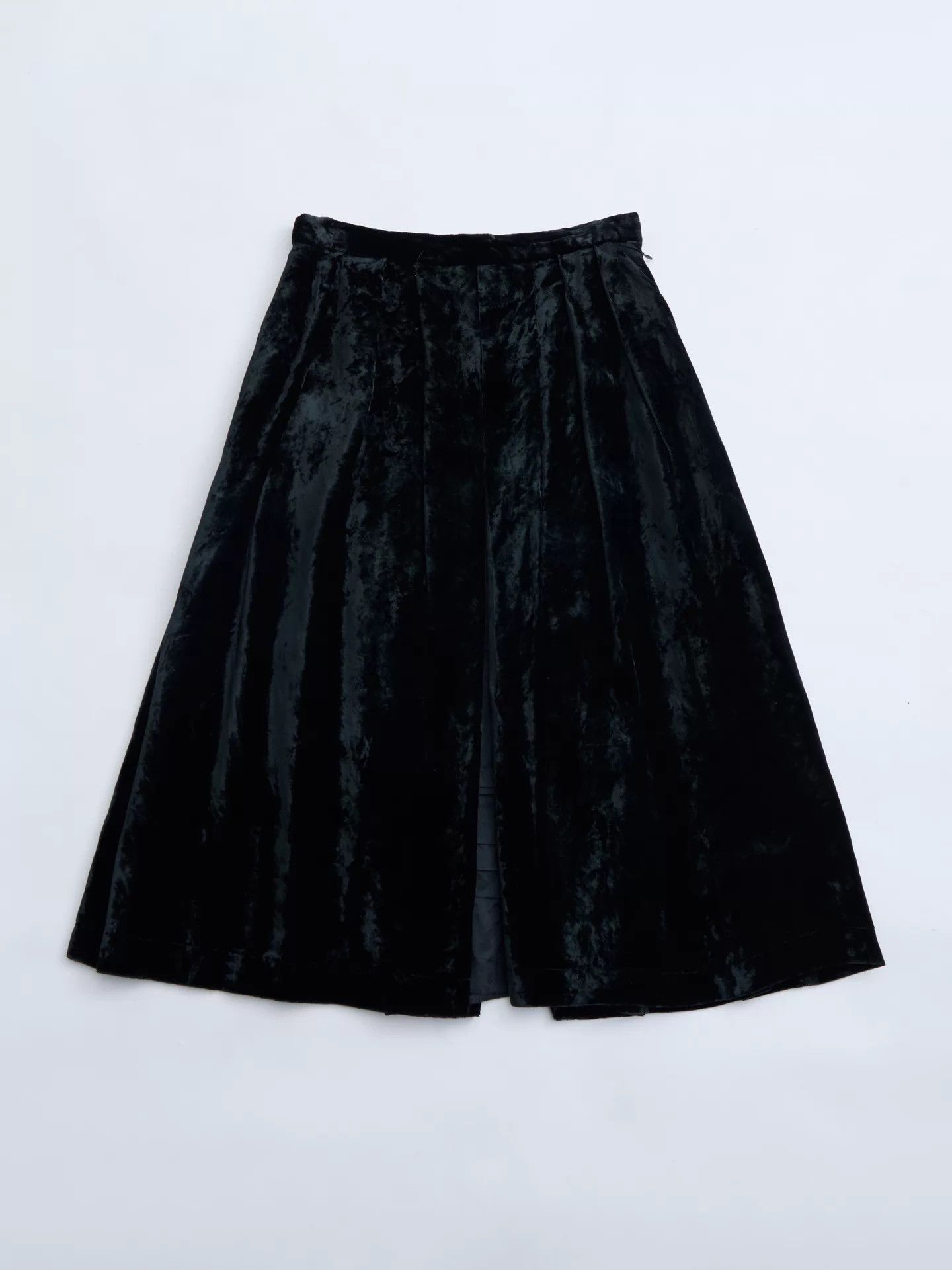 Comme des Garcons COMME des GARÇONS Double CDG Black Velvet Midi Skirt (S) Size 26" / US 2 / IT 38 - 7 Thumbnail