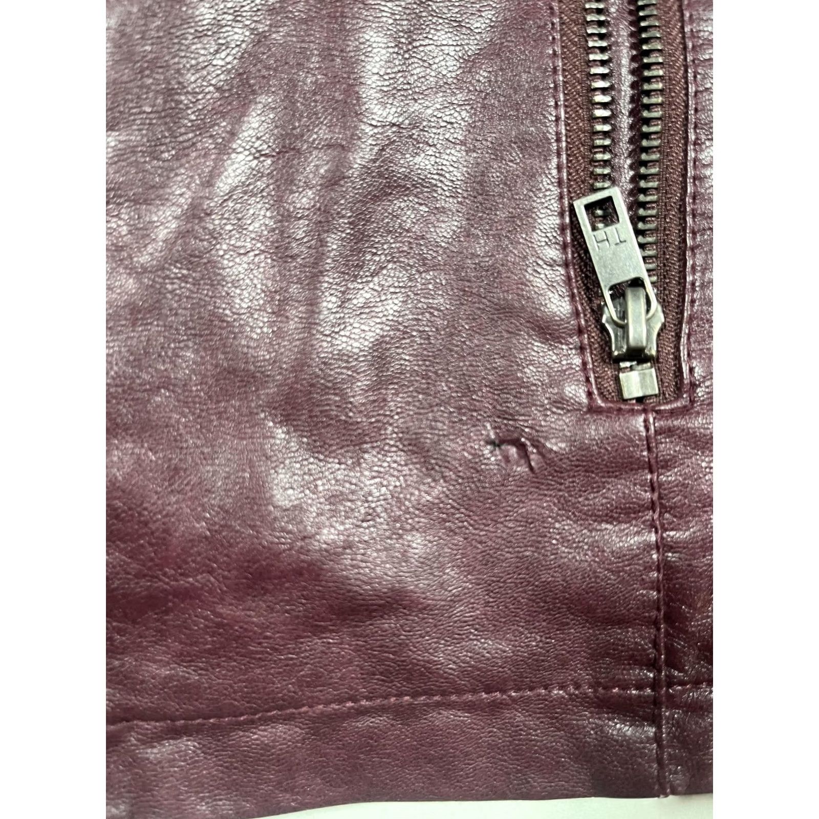 Tommy Hilfiger Tommy Hilfiger Jacket Womens Large Red Faux Leather Moto Biker Quilted Zip Short Size 36" / US 14 / IT 50 - 7 Thumbnail