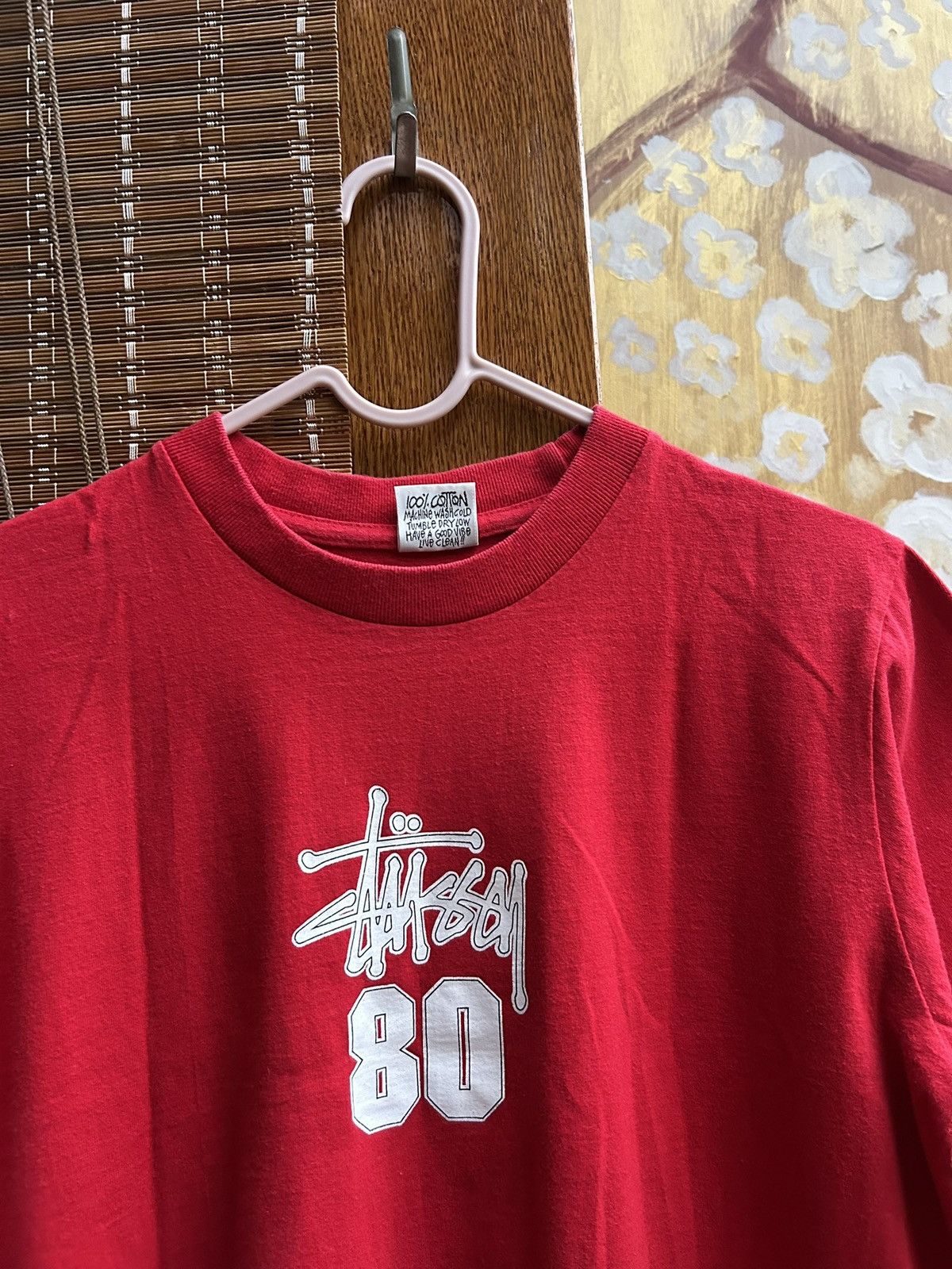 Stussy Vintage 90s Stussy 80 Logo Red Tee Made In USA Size XS Size US XS / EU 42 / 0 - 3 Thumbnail
