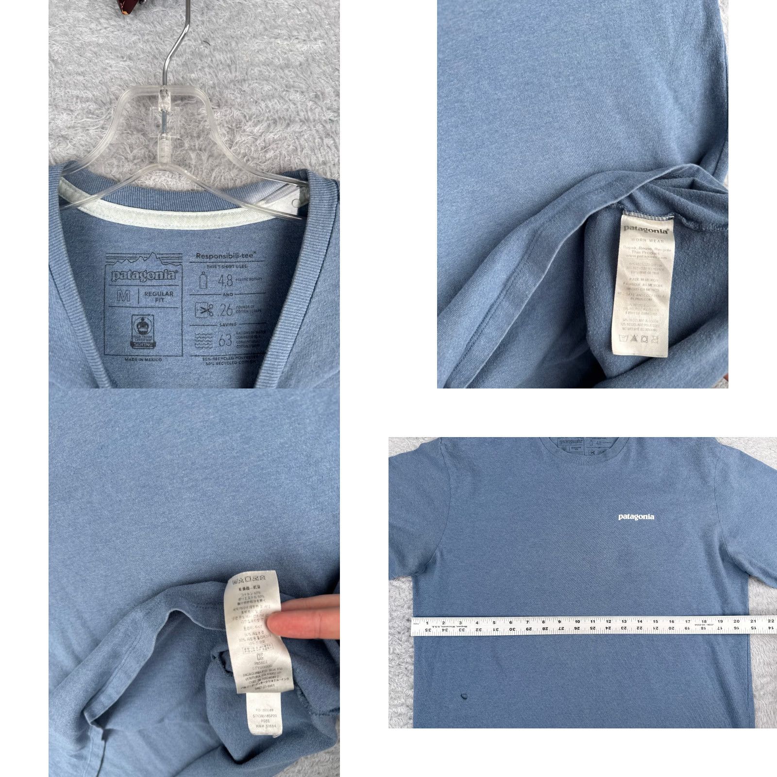 Patagonia Patagonia Shirt Men Medium Blue Long Sleeve Crew Neck Polyester Blend READ Size US M / EU 48-50 / 2 - 8 Thumbnail