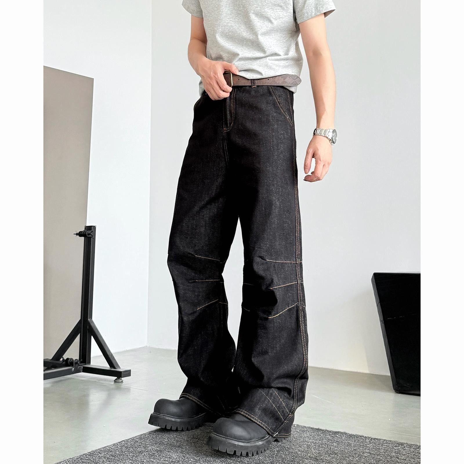 Other Black Loose Wide-Leg Jeans Size US 32 / EU 48 - 6 Thumbnail