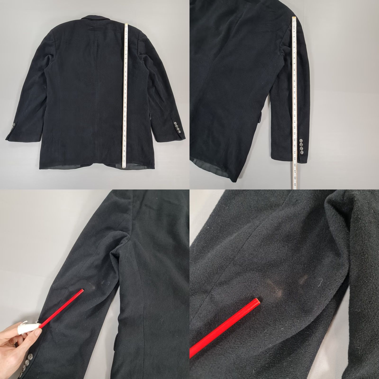 Hugo Boss VINTAGE Hugo Boss Mens Blazer Black 42 L Wool Angora Jacket USA Classic Designer Size 42R - 9 Thumbnail