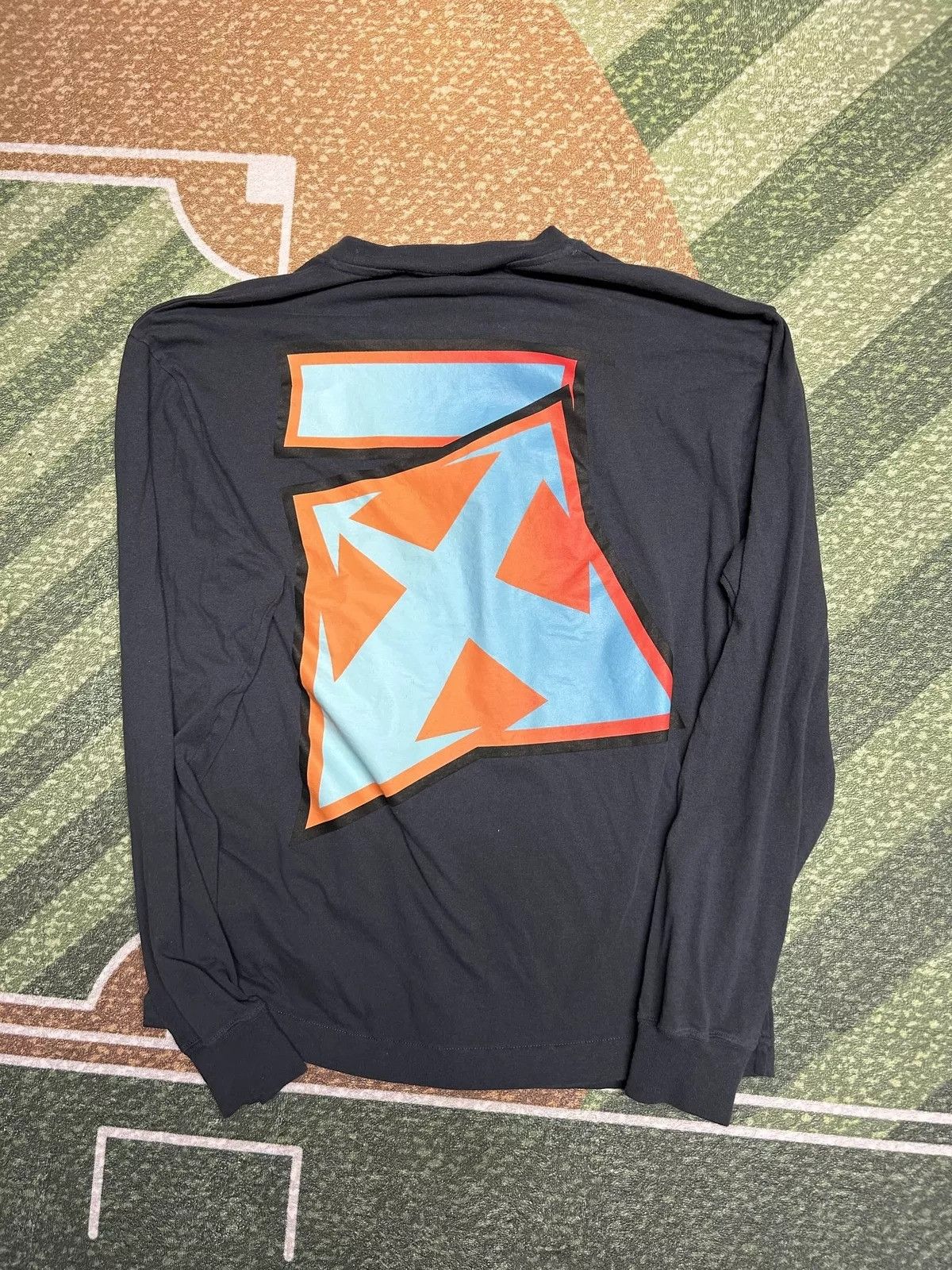 Off-White Off-White Thund Skate-Print Long Sleeve Tee Blue/Orange Size US M / EU 48-50 / 2 - 3 Thumbnail