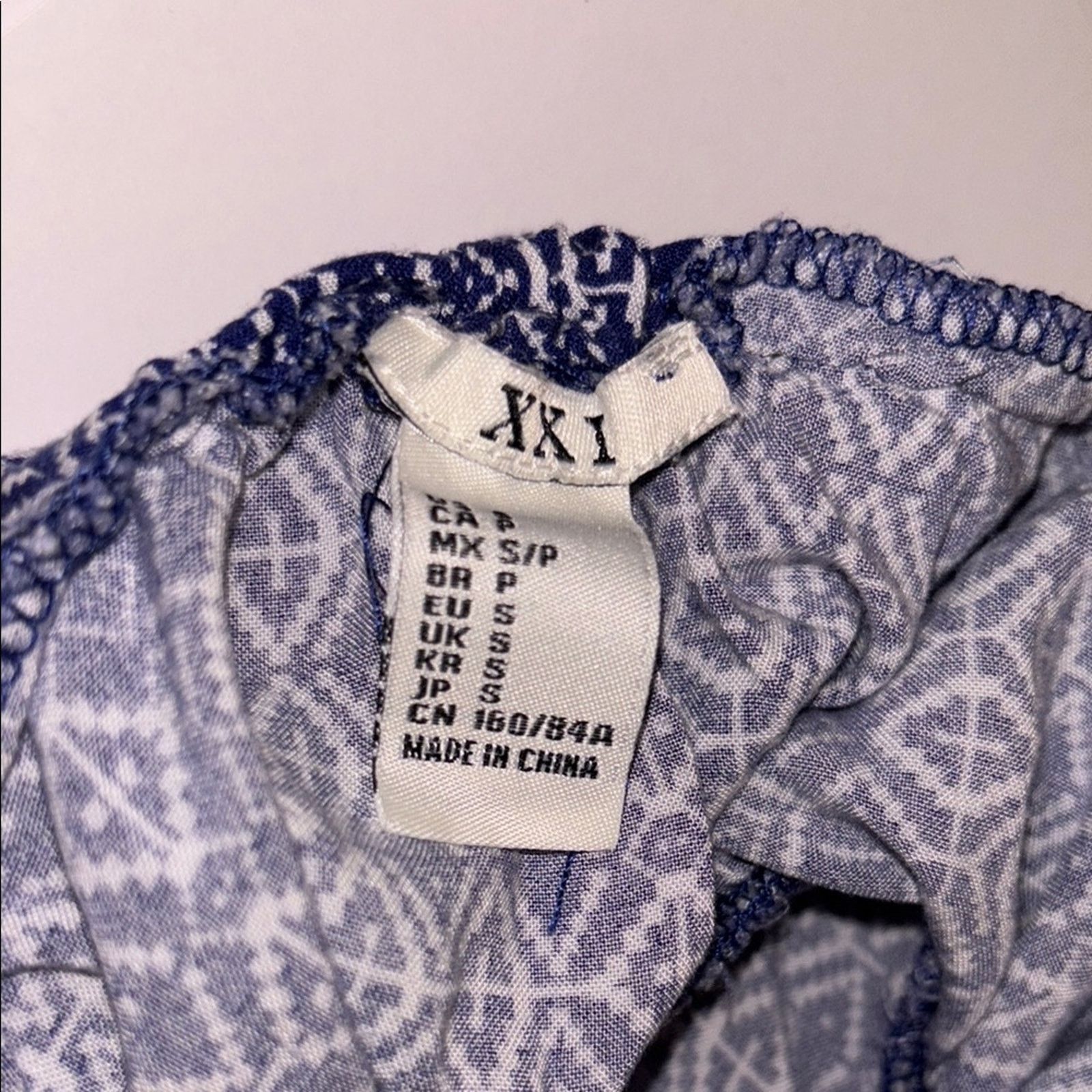 The Unbranded Brand XXI Sleeveless Blue Patterned Dress - Small Size S / US 4 / IT 40 - 4 Thumbnail