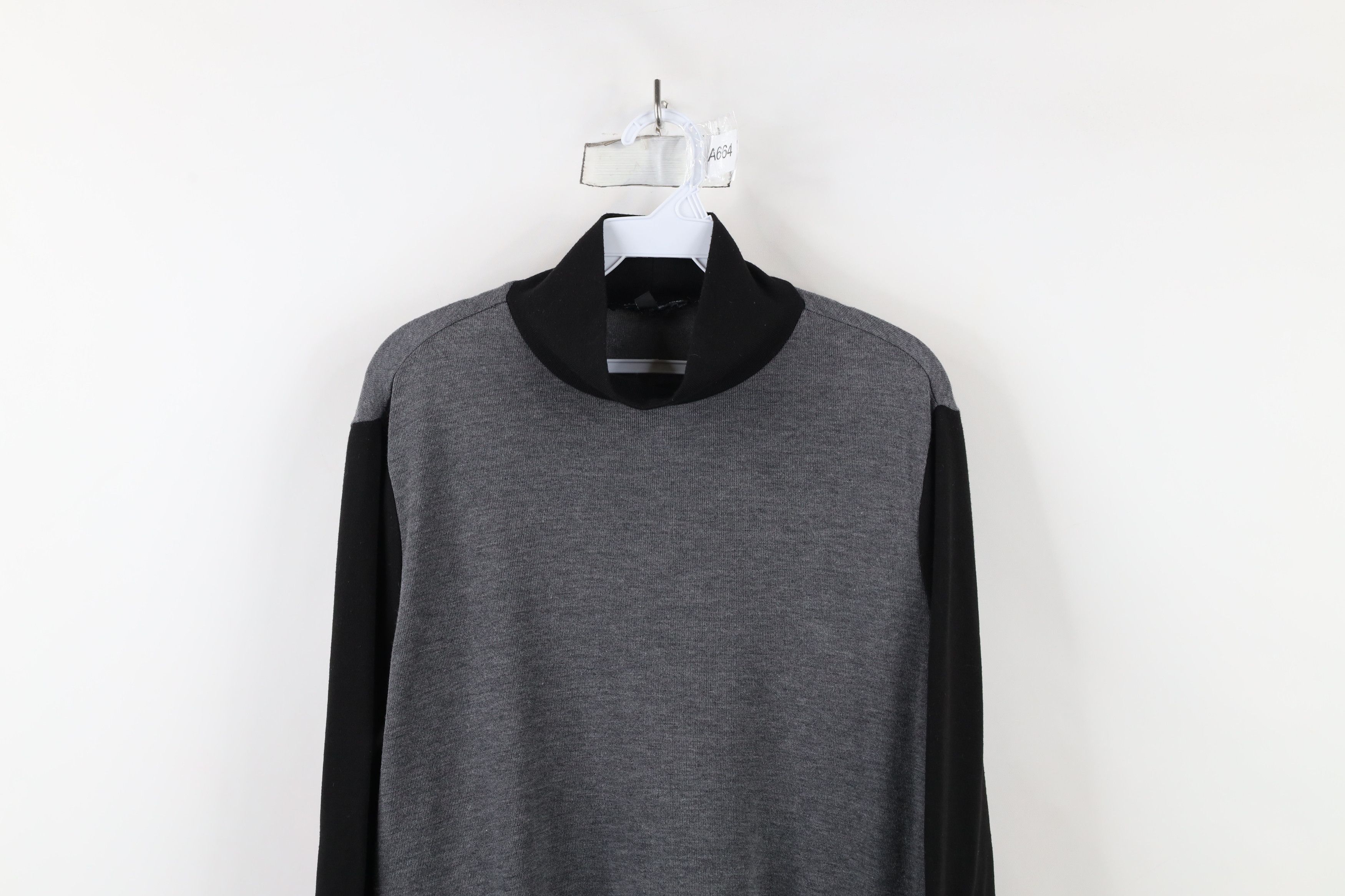 Vintage Slinky Brand Lagenlook Stretch Knit Mock Neck Sweater USA Size L / US 10 / IT 46 - 2 Thumbnail