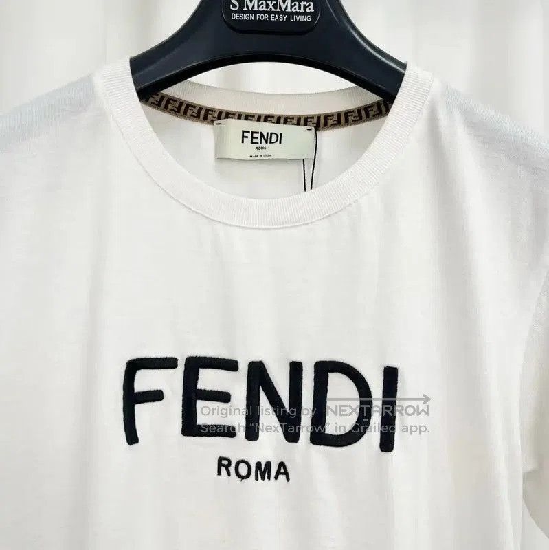 Fendi Fendi Summer White Cotton Logo Tee . Size XXS / US 00 / IT 34 - 3 Thumbnail