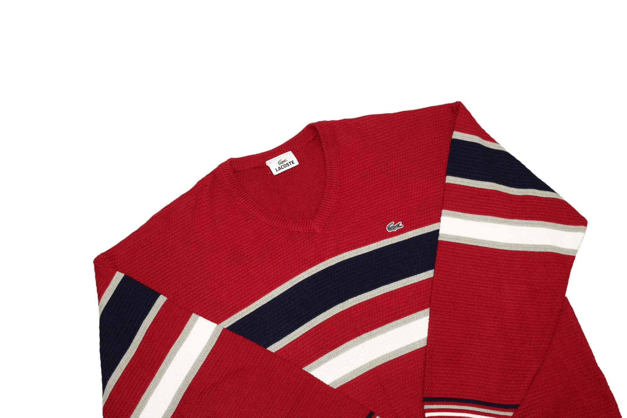 Lacoste VTG 80s Lacoste V-neck Rib Knit Acrylic Cotton Jumper Size US XL / EU 56 / 4 - 7 Thumbnail