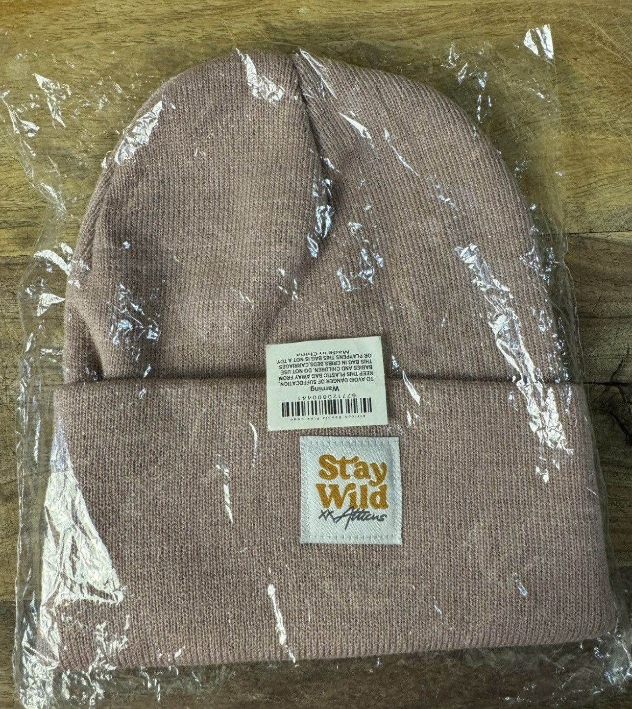 Other New Atticus “Stay Wild” Beanie Mauve/Pale Pink One Size Size ONE SIZE - 3 Thumbnail