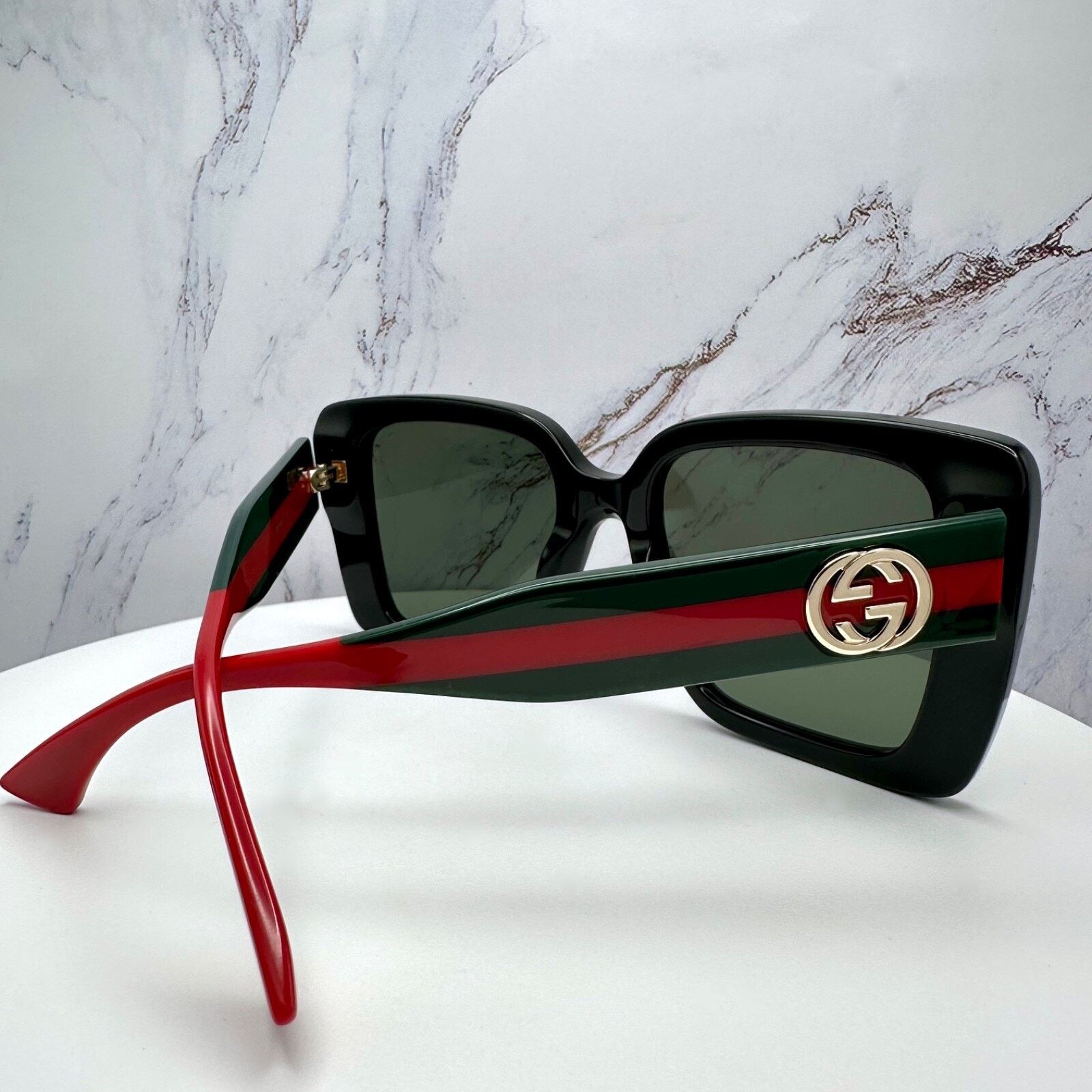 Gucci New GUCCI Sunglasses Black 53mm Gold 3D Metal Logo Square Size ONE SIZE - 8 Thumbnail